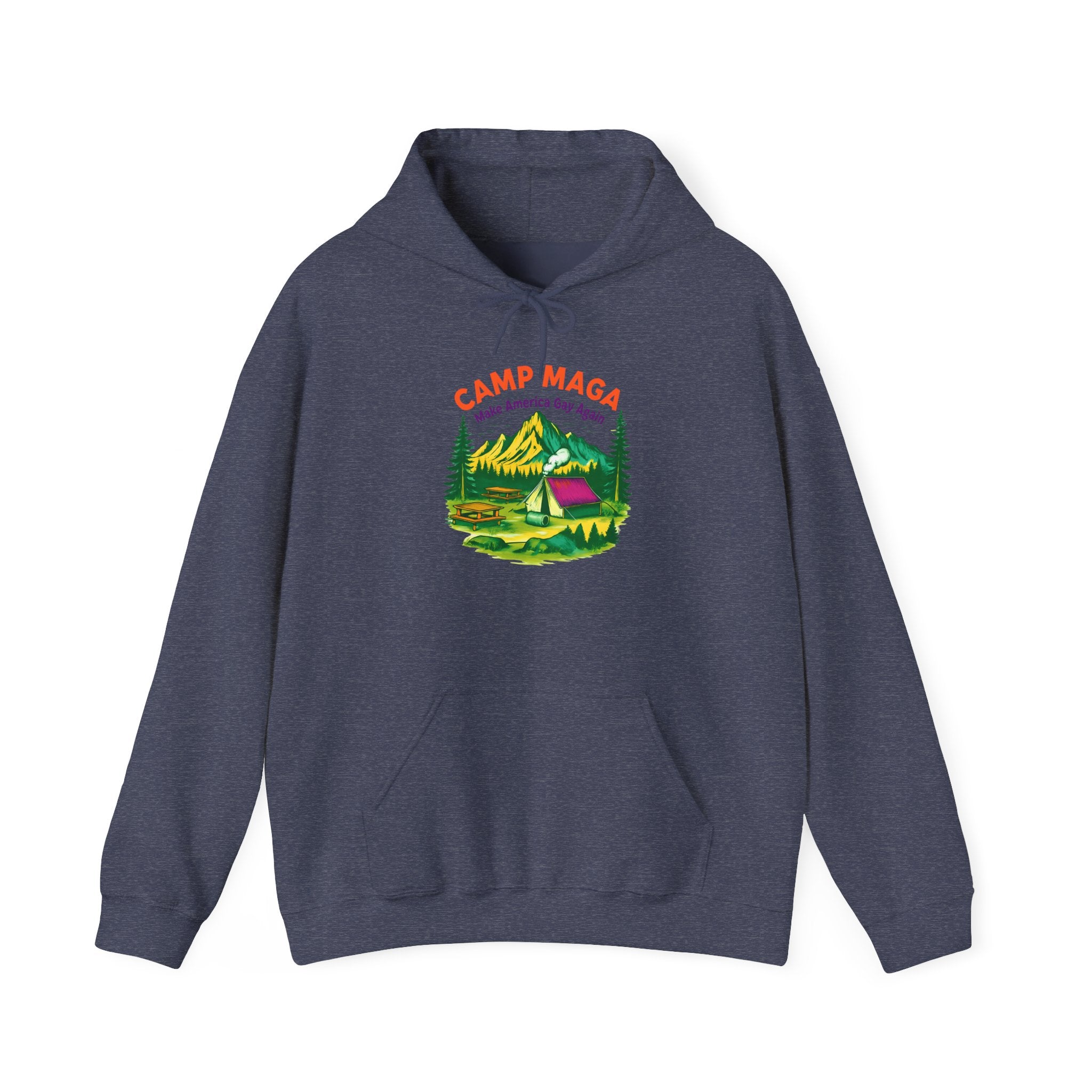 Camp Maga Gay Pride Hoodie, LGBT Rainbow Sweatshirt, P-Town Carnival Unisex Pullover, America Flag Jumper, LGBTQ Summer Camp Gift, Political