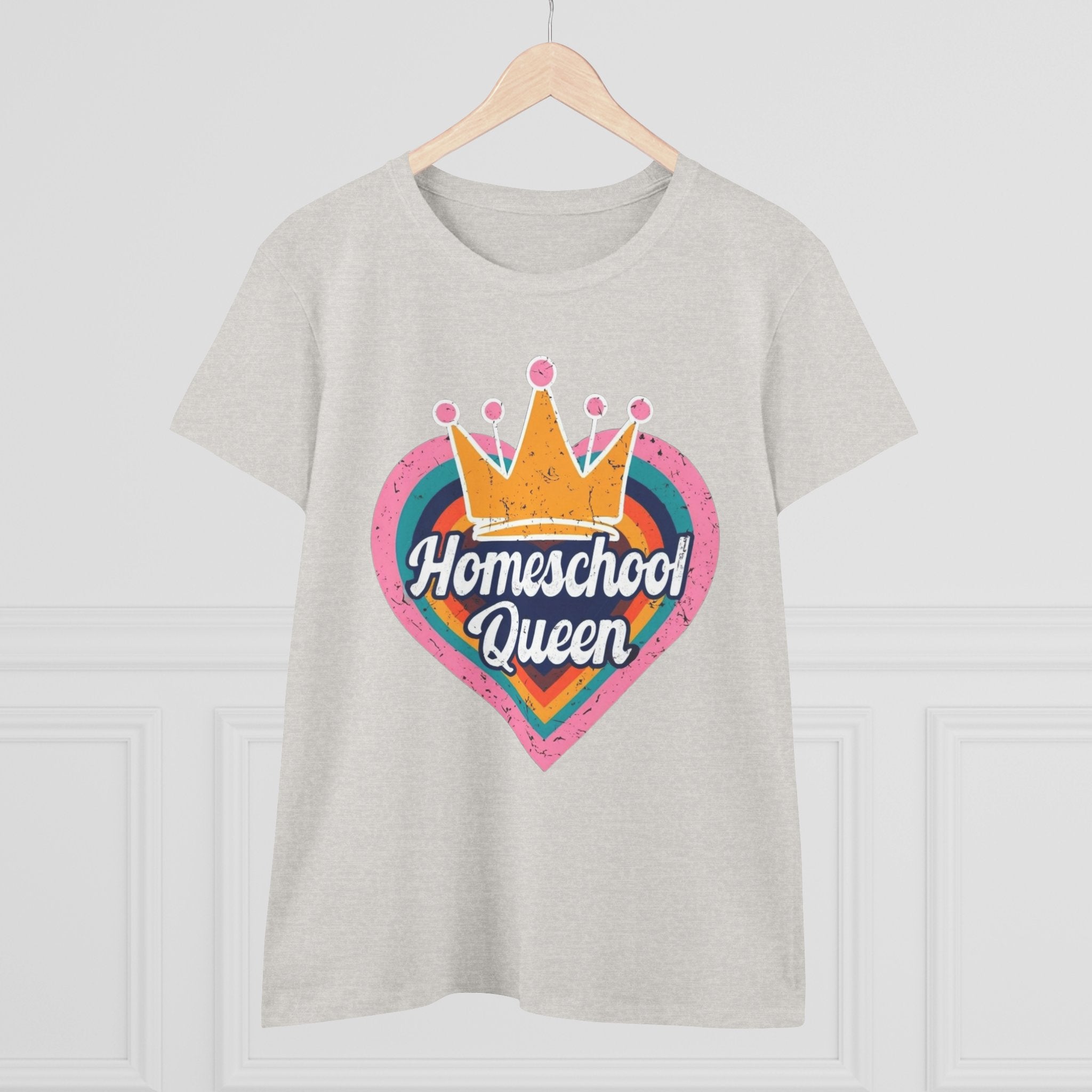 Homeschool Queen Cotton Tee, Cute Tee for Moms, Colloquial Gift for Homeschoolers, Fun Educational Apparel, Perfect for Back to School