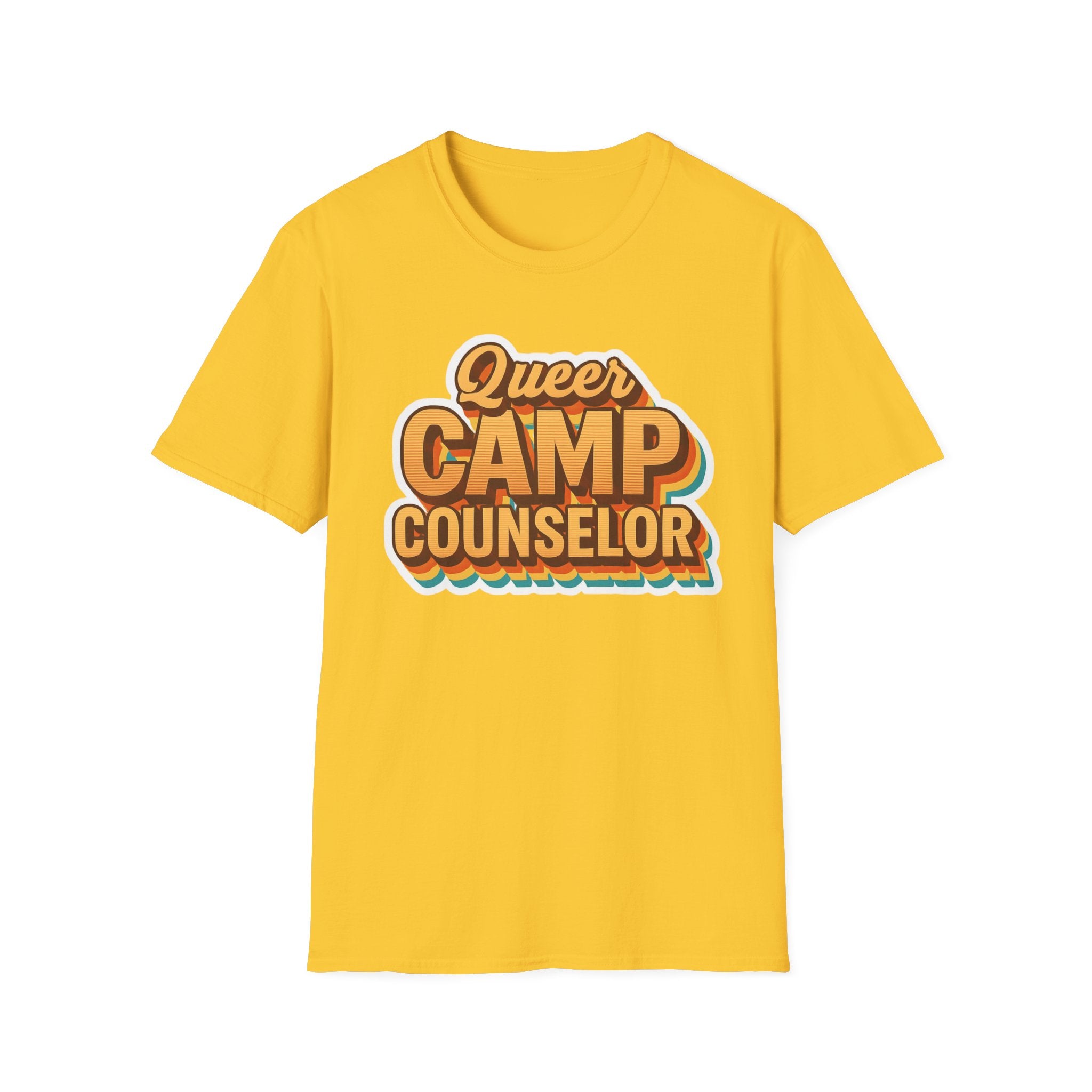 Queer Camp Counselor T-Shirt, LGBTQ Pride Tee, Rainbow Graphic Shirt, Summer Camp Theme Top, Gender Neutral Clothing Ptown carnival
