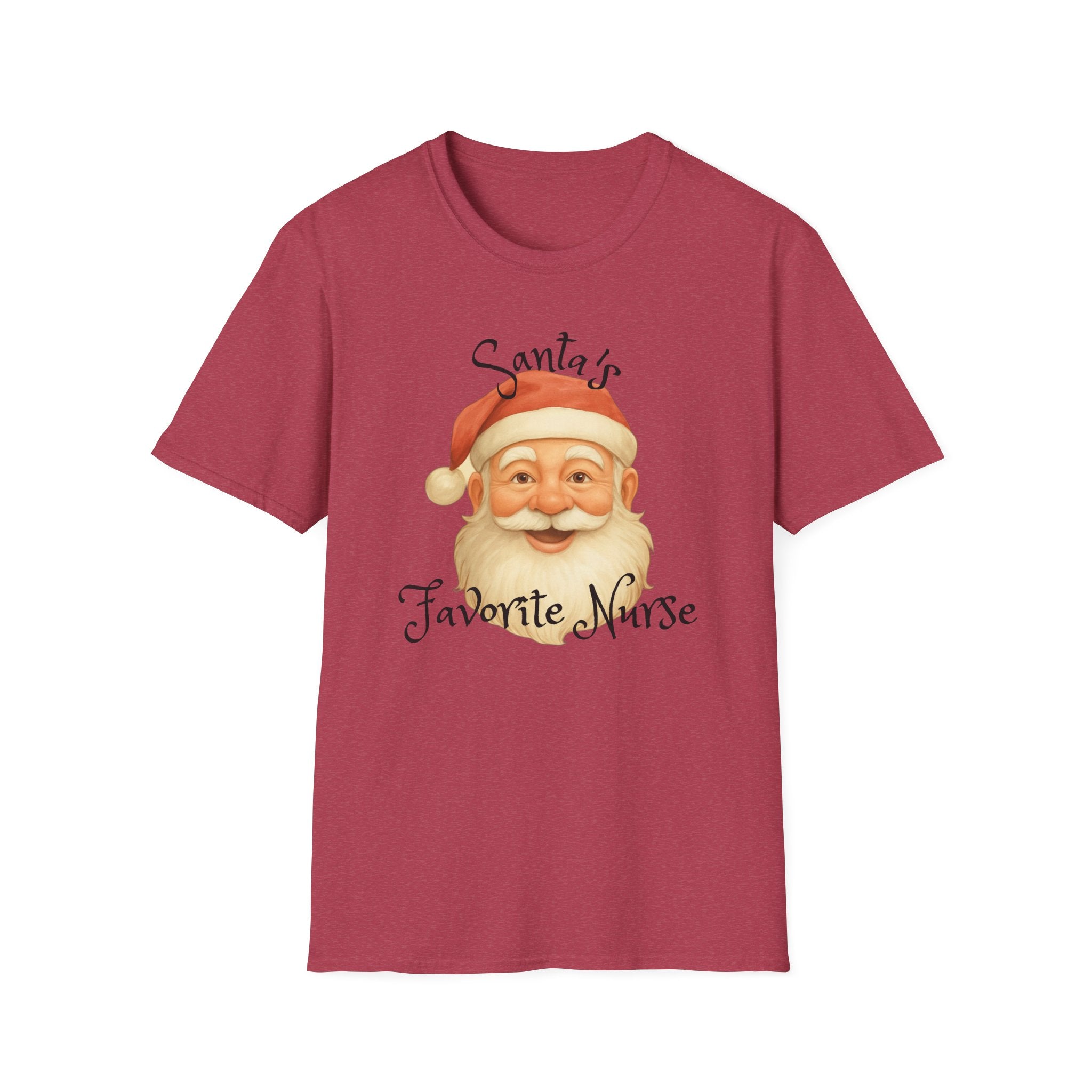 Santa Nurse Christmas T-Shirt, Santa's Favorite Nurse Top, Holiday Gifts for Nurses, Unisex Tee, RN Shirt, Healthcare Worker Apparel