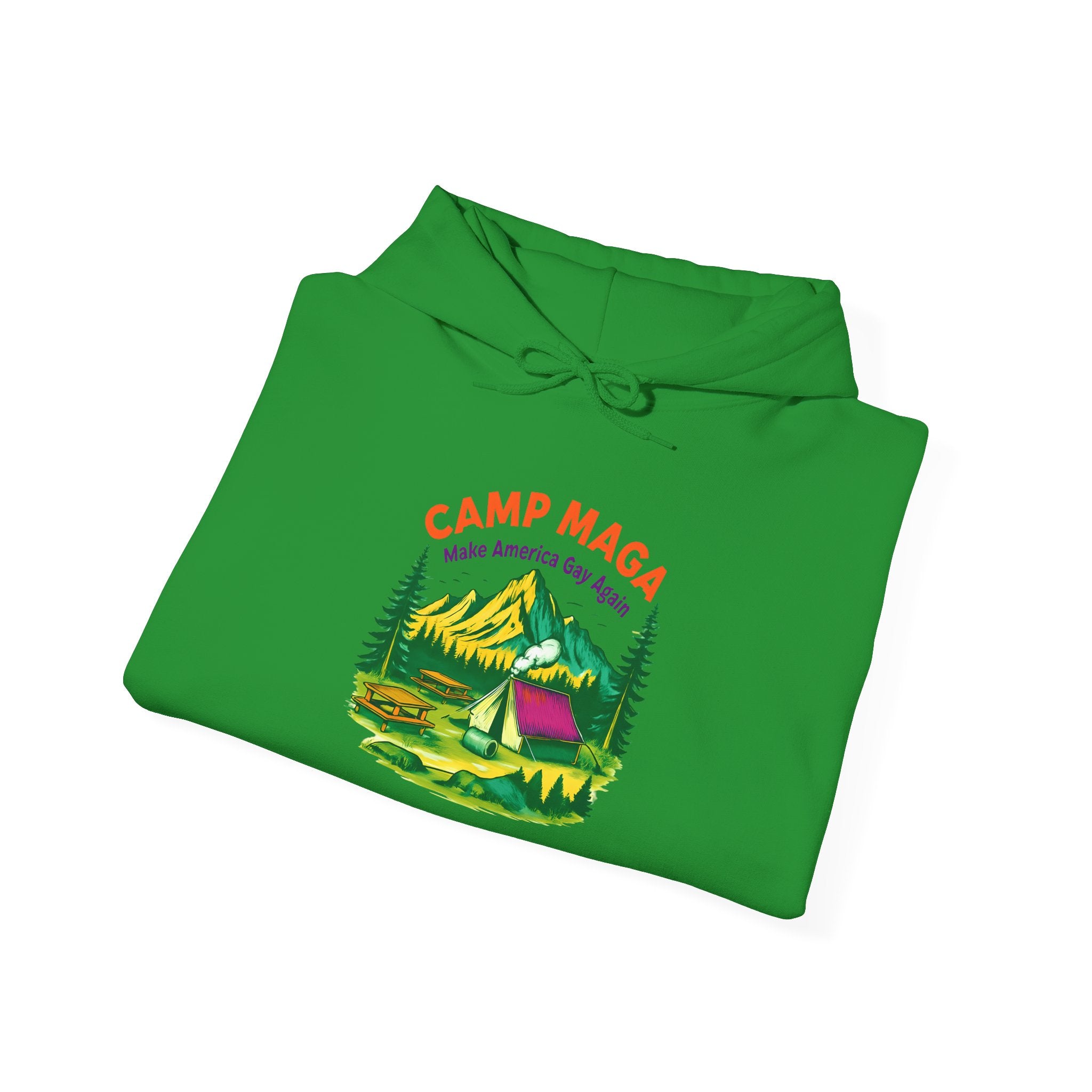 Camp Maga Gay Pride Hoodie, LGBT Rainbow Sweatshirt, P-Town Carnival Unisex Pullover, America Flag Jumper, LGBTQ Summer Camp Gift, Political