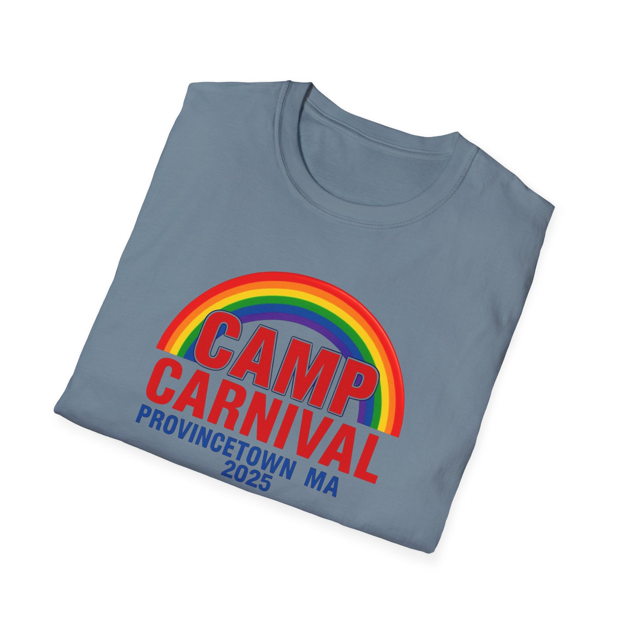 Rainbow Camp Carnival Ptown Unisex T-Shirt, LGBTQ+ Pride Apparel, Summer Festival Top, Gift for Camp Lovers, 2025 Event Shirt