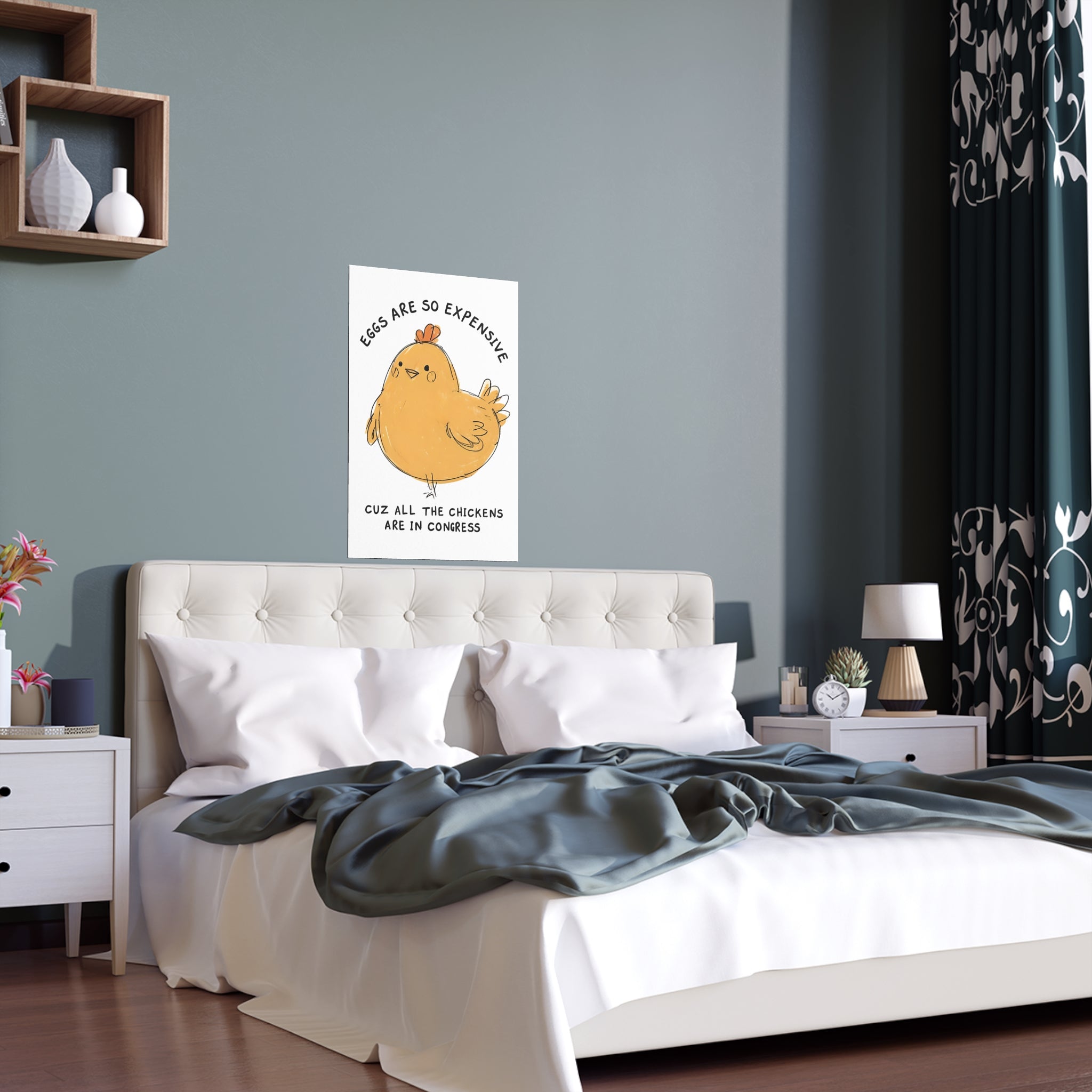 Eggs are Expensive Protest Sign Print, Wall Art, Home Decor, Funny Poster Gift, Indoor Outdoor Art Silk Poster, anti Trump