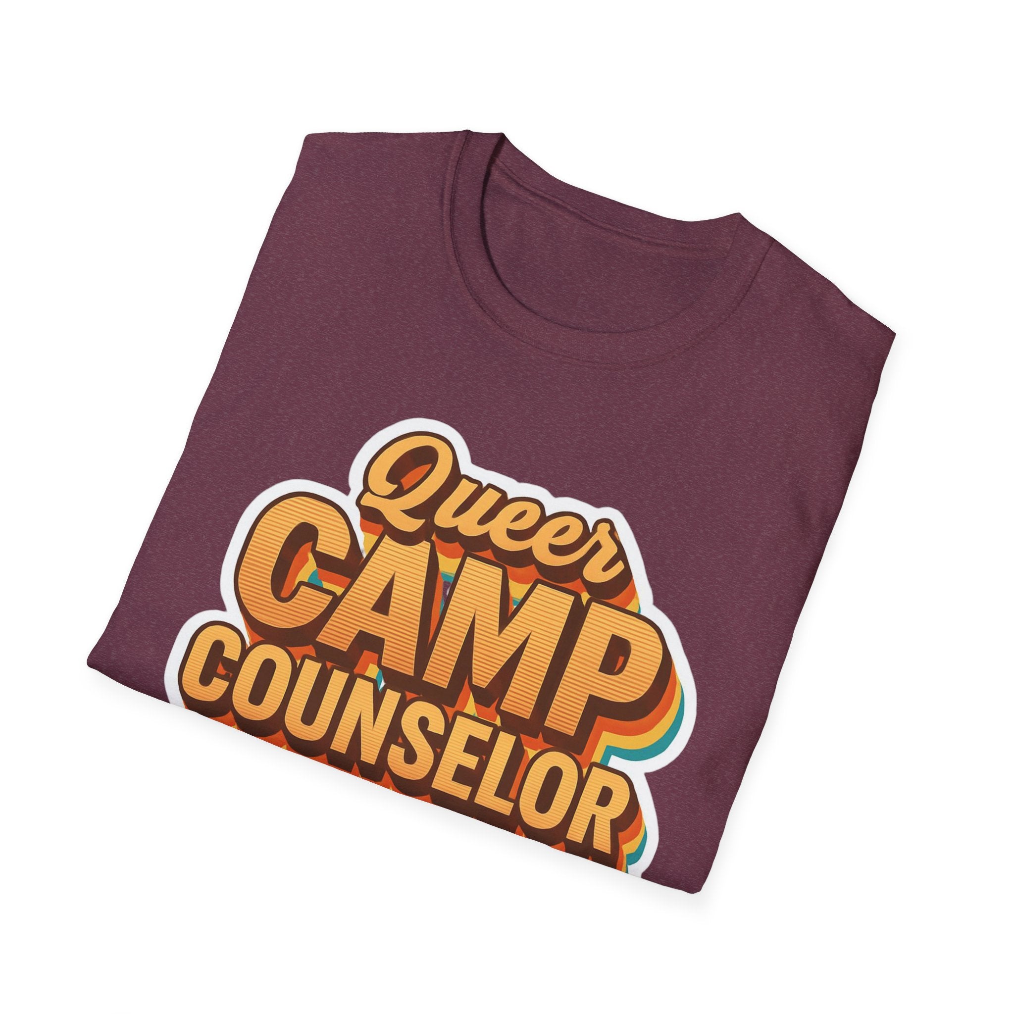 Queer Camp Counselor T-Shirt, LGBTQ Pride Tee, Rainbow Graphic Shirt, Summer Camp Theme Top, Gender Neutral Clothing Ptown carnival