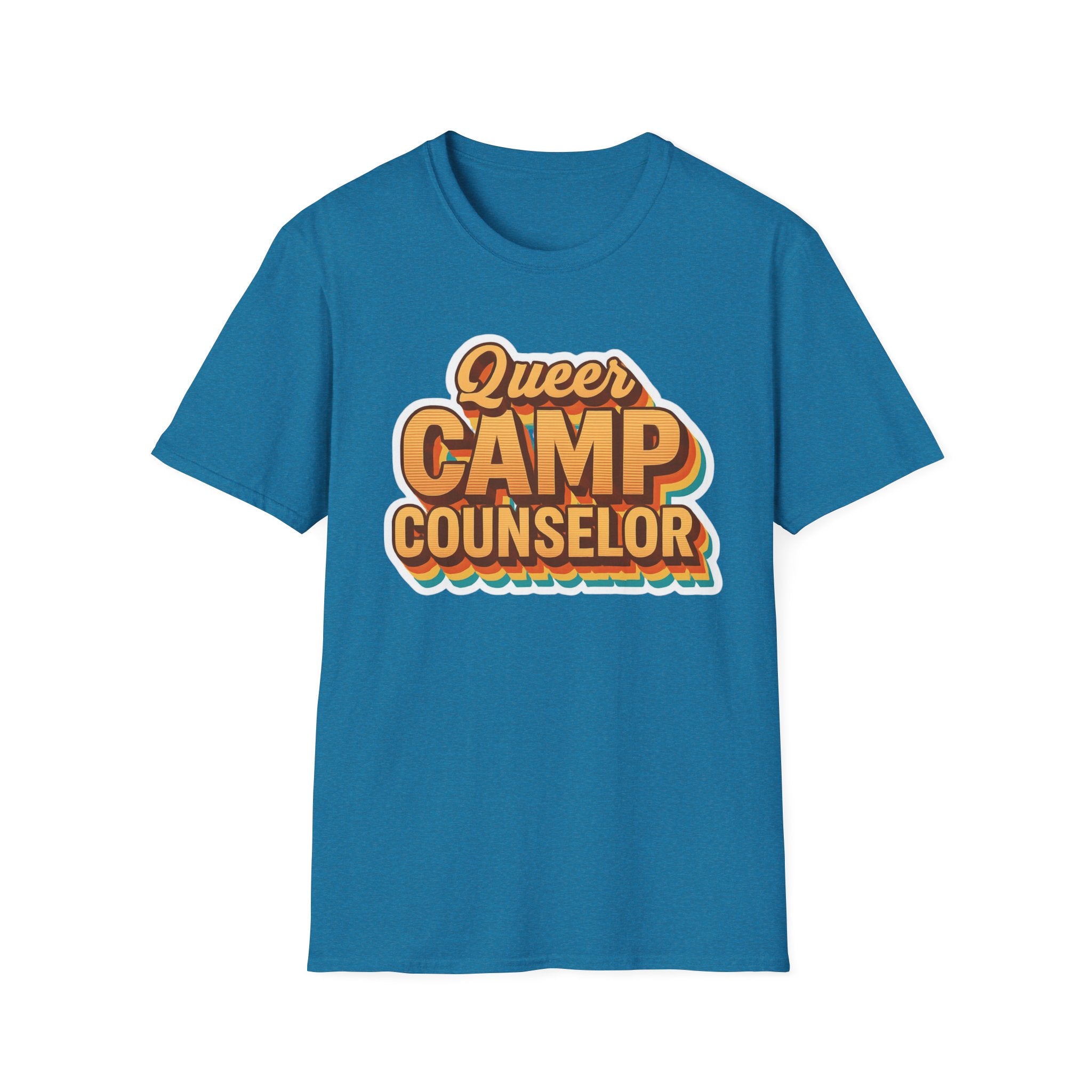 Queer Camp Counselor T-Shirt, LGBTQ Pride Tee, Rainbow Graphic Shirt, Summer Camp Theme Top, Gender Neutral Clothing Ptown carnival
