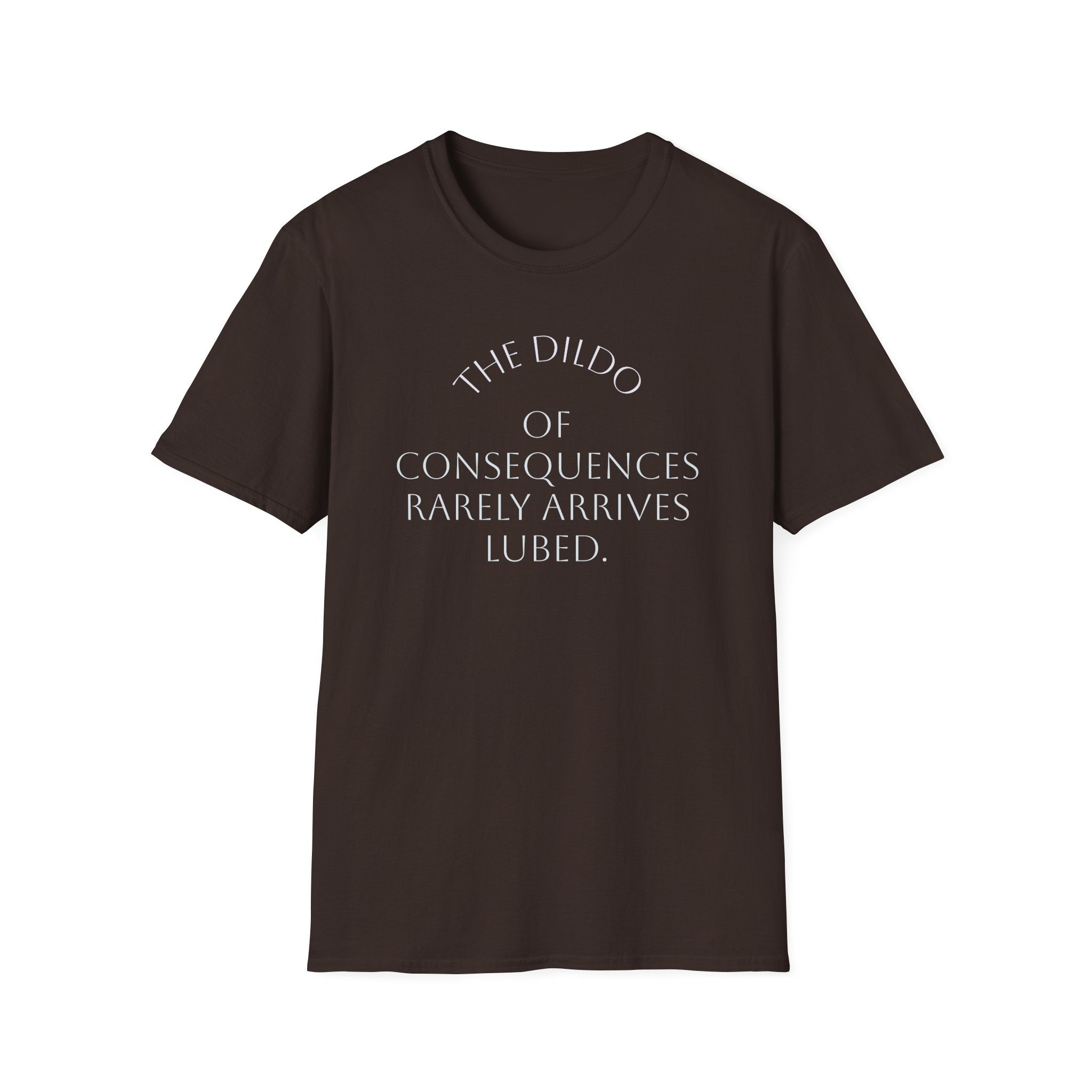 Bad Karma Unisex Softstyle T-Shirt, Humorous Dildo of Consequences Tee, Sarcastic Graphic Shirt, Novelty Gift Apparel, Unisex Tshirt