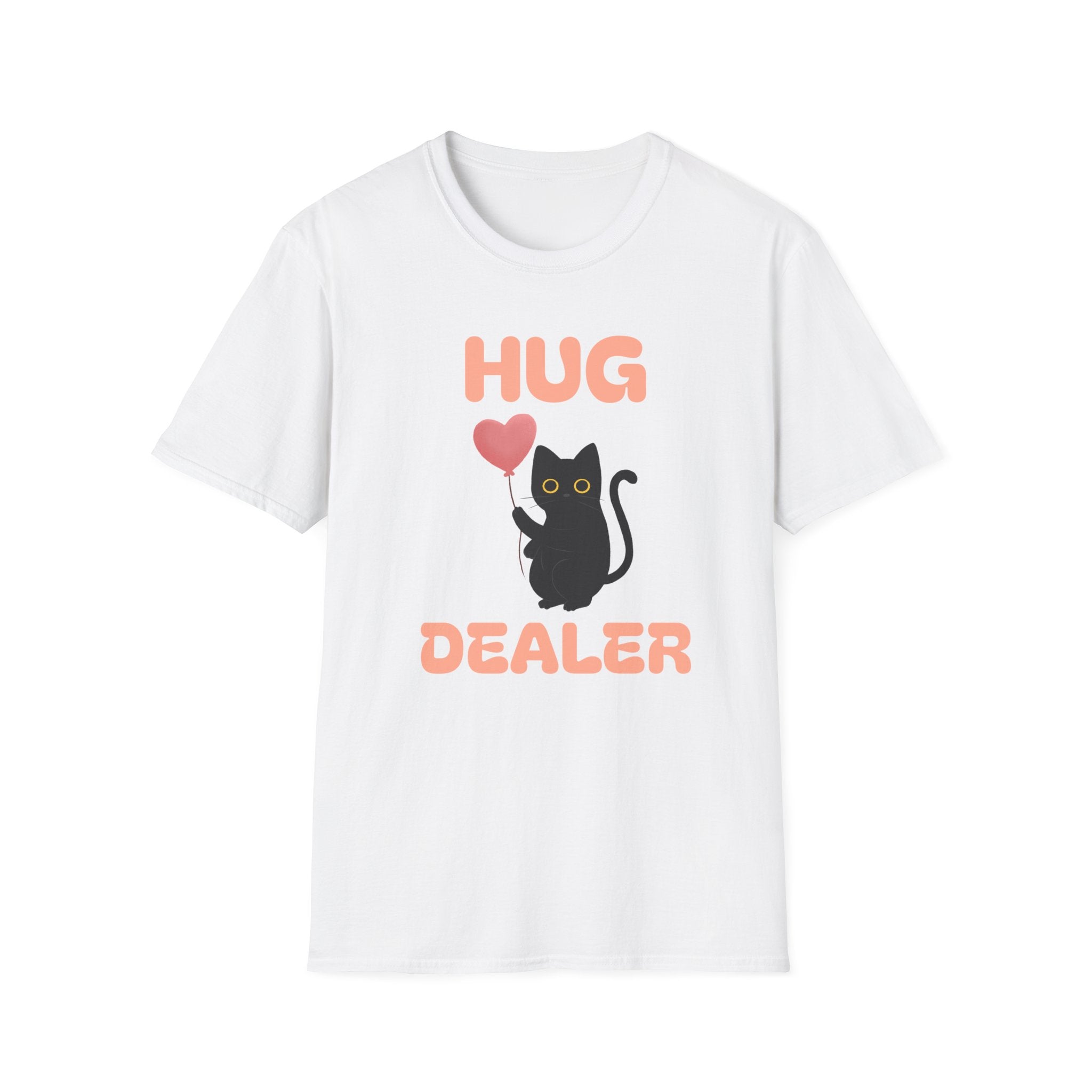 Hug Dealer fun cat Unisex Softstyle T-Shirt, Funny Cat Lover Gift, Cute Tee, Cat Mom Shirt, Trendy Graphic Tee Christmas gift sarcasm