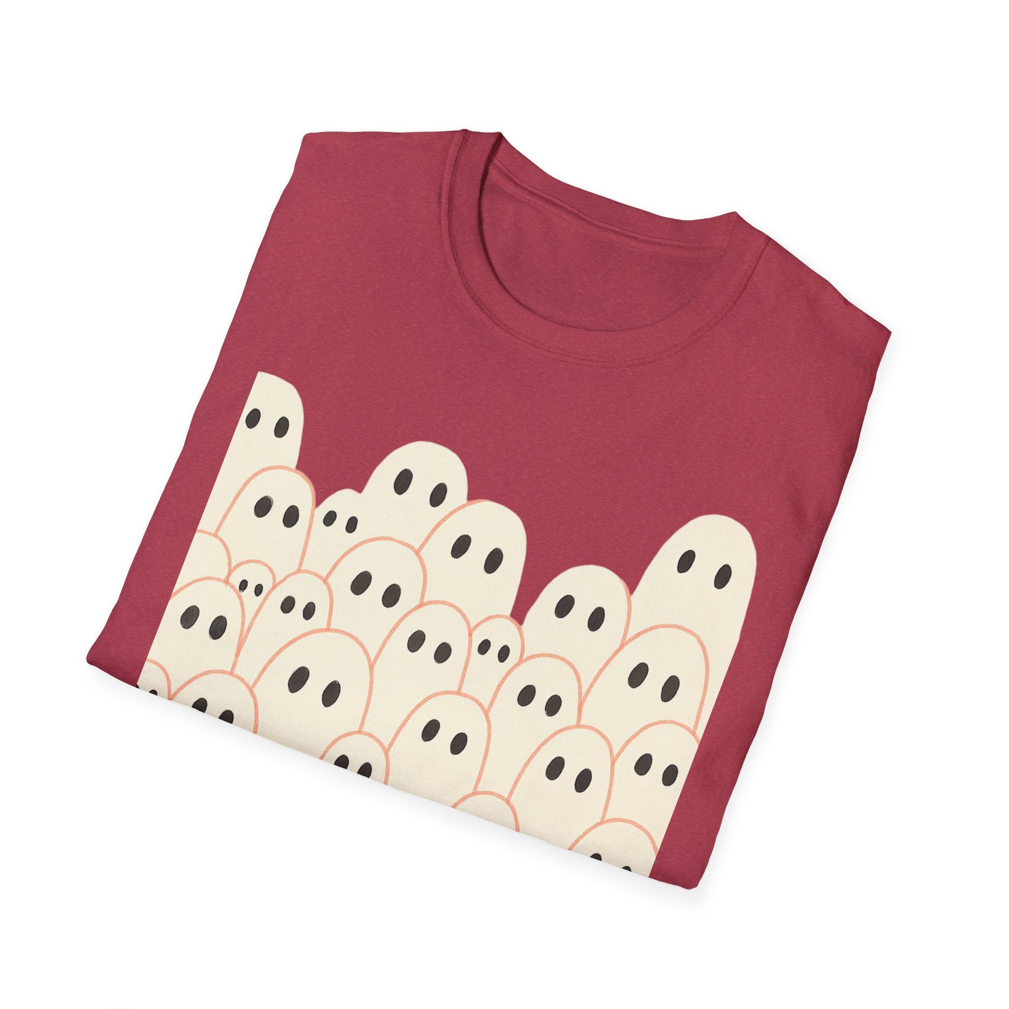 Ghost Spooky Cute Goth Halloween Unisex Softstyle T-Shirt, Halloween Shirt, Ghost Lover Gift, Halloween Costume, Halloween Party Tee, Gothic