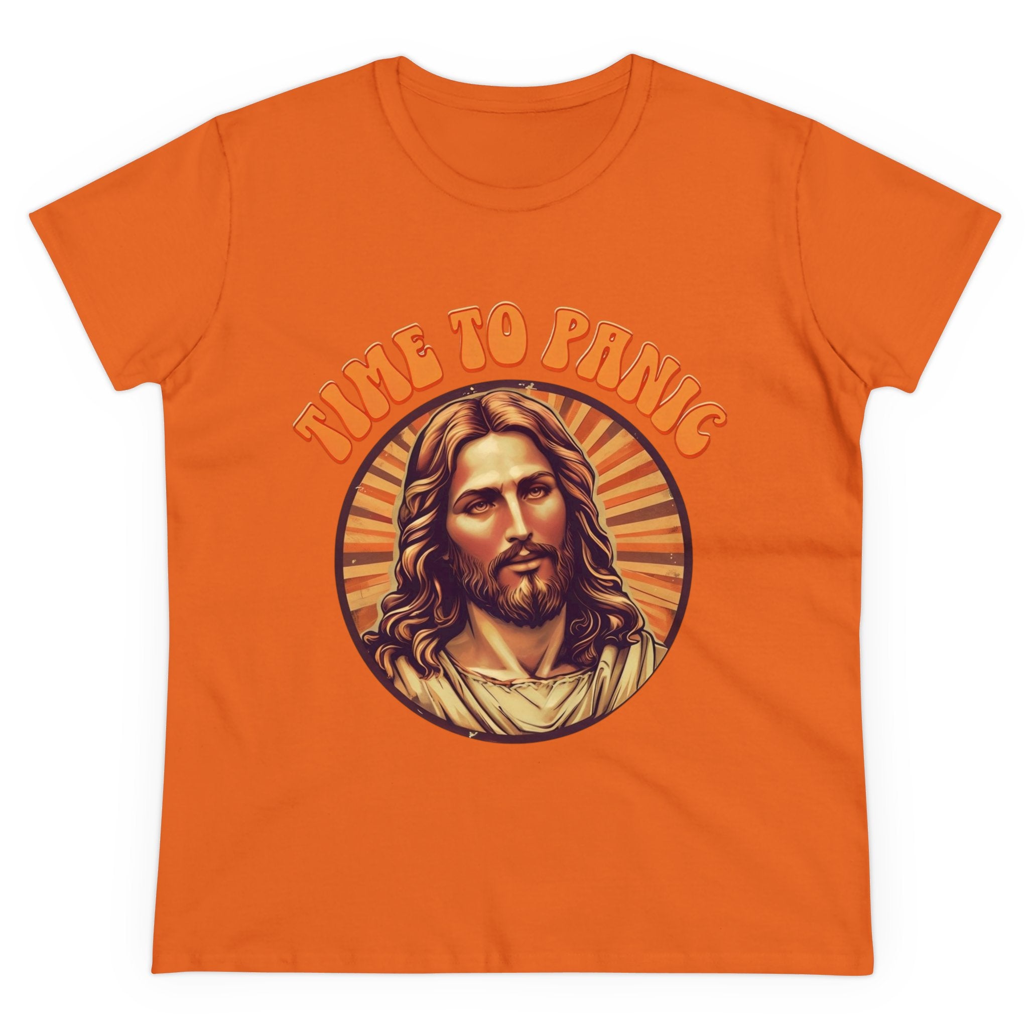 Graphic Tee, Funny Jesus Shirt, Panic Quote Women's T-Shirt, Religious Humor Top, Christian Apparel, Novelty Gift for Her, Midweight Cotton