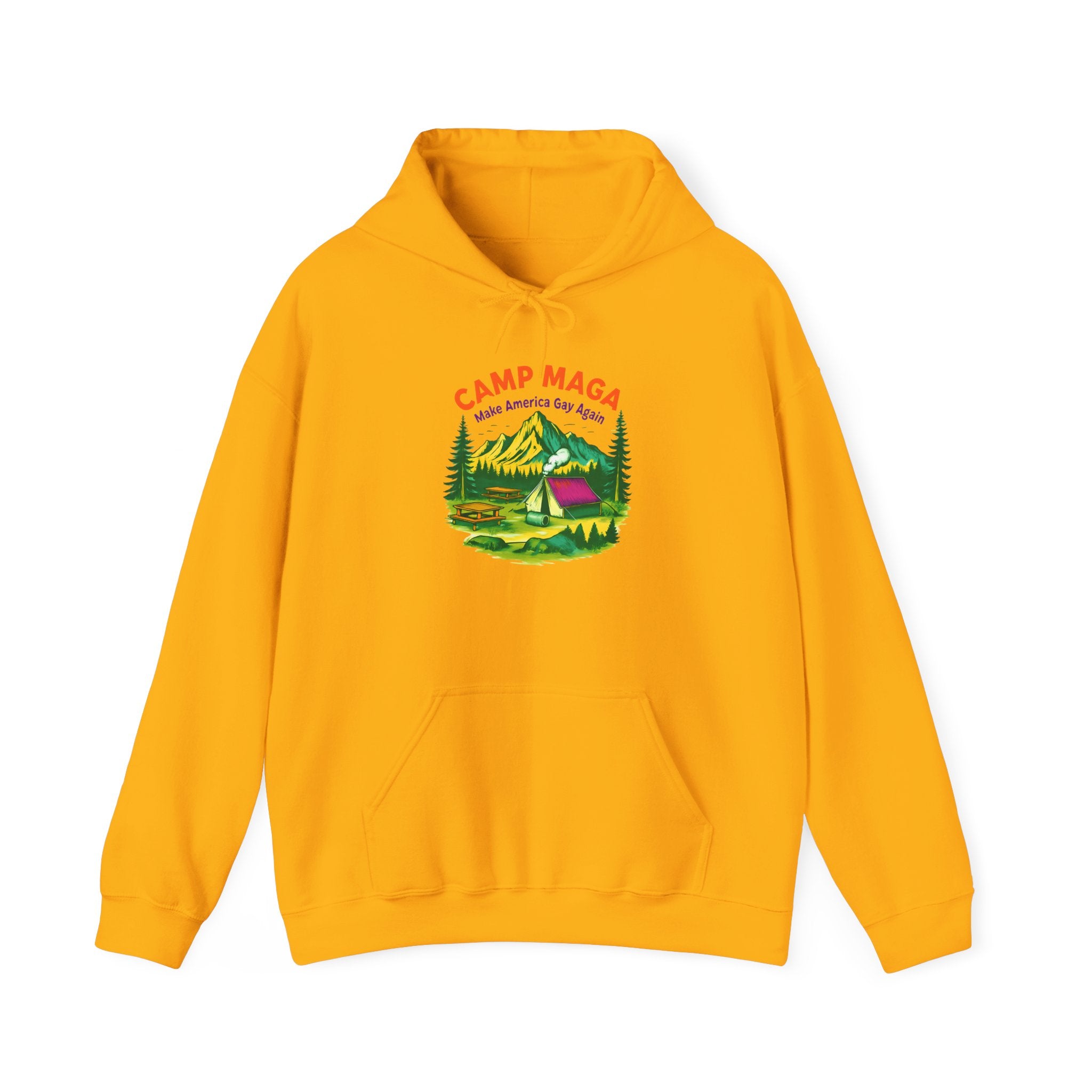 Camp Maga Gay Pride Hoodie, LGBT Rainbow Sweatshirt, P-Town Carnival Unisex Pullover, America Flag Jumper, LGBTQ Summer Camp Gift, Political