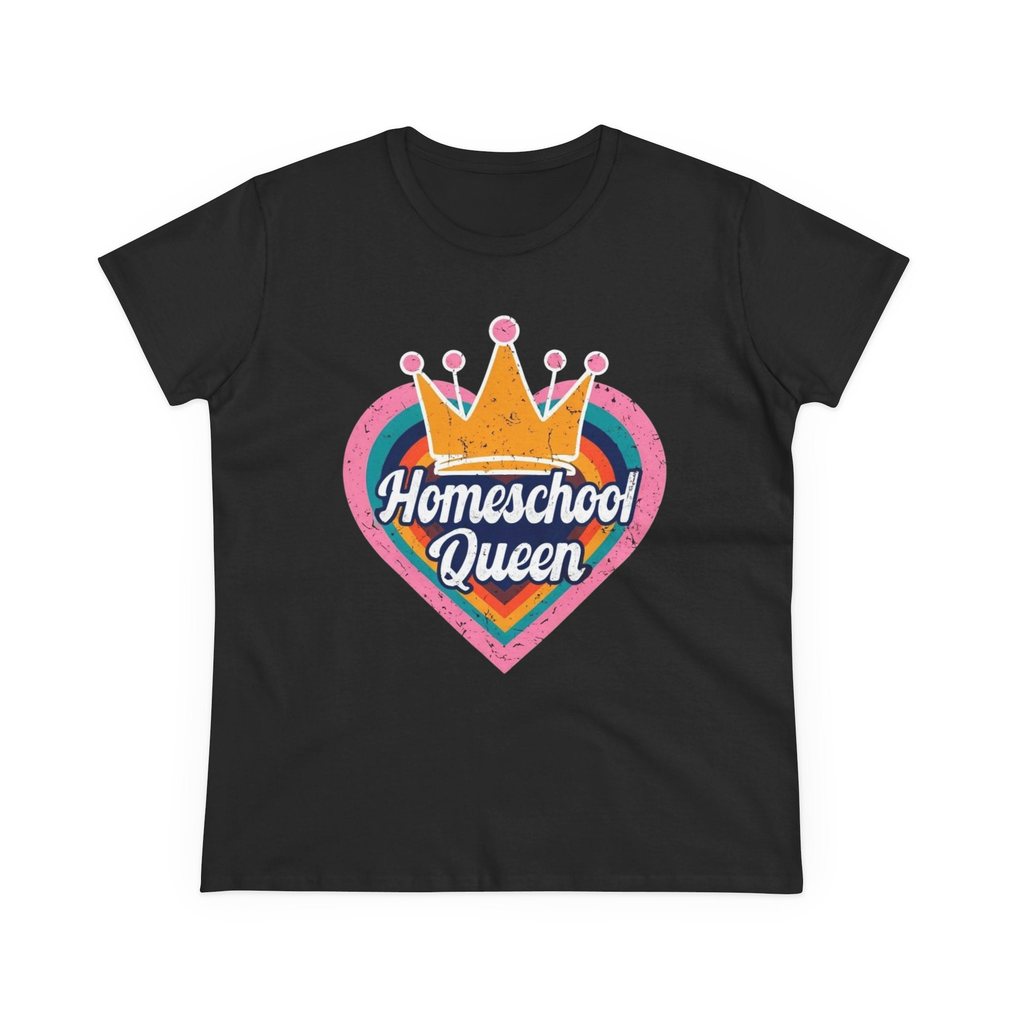 Homeschool Queen Cotton Tee, Cute Tee for Moms, Colloquial Gift for Homeschoolers, Fun Educational Apparel, Perfect for Back to School
