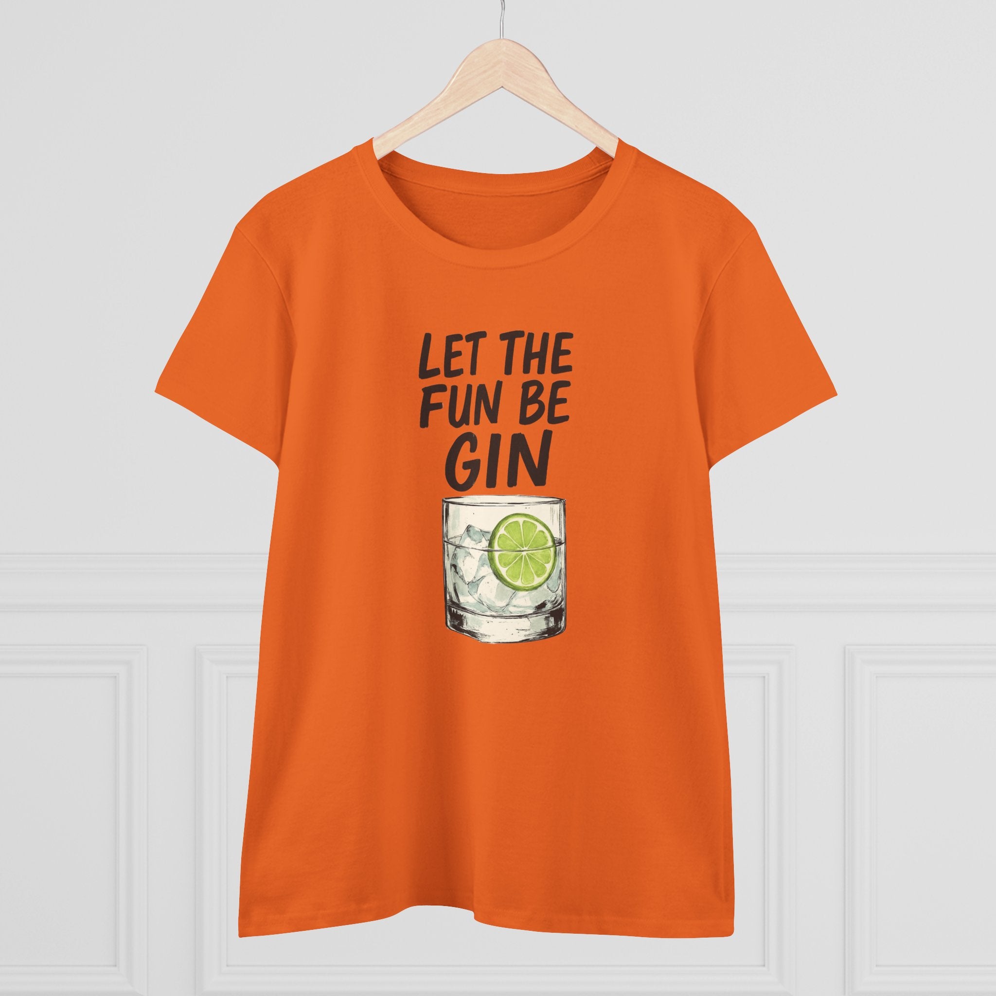Let the Fun Be Gin Summer Party Cocktail Gift, Womans Tee, Graphic Top, Cotton Shirt, Funny Drinking Tee Gin and Tonic