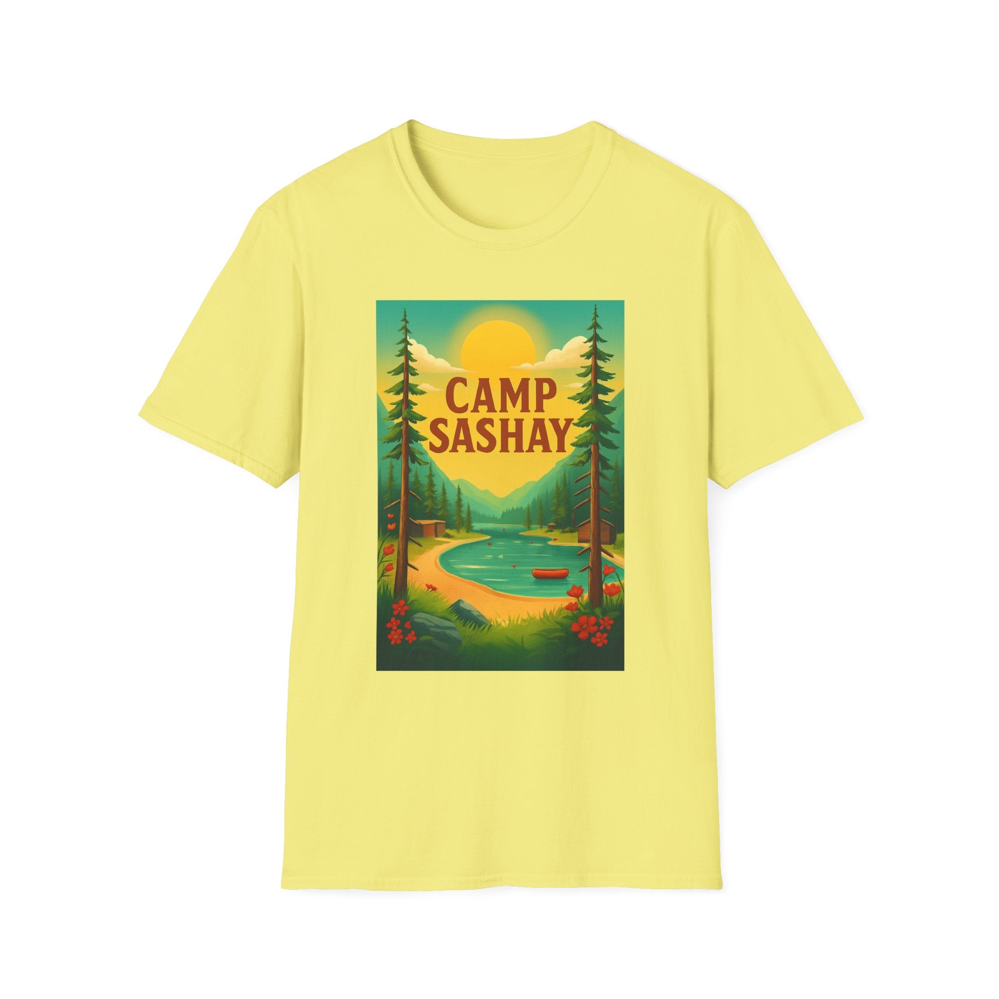 Camp Sashay carnival Unisex Softstyle T-Shirt, Vintage Camping Tee, Outdoor Adventure Shirt, Summer Vibes T-Shirt, Gift for Nature Lovers