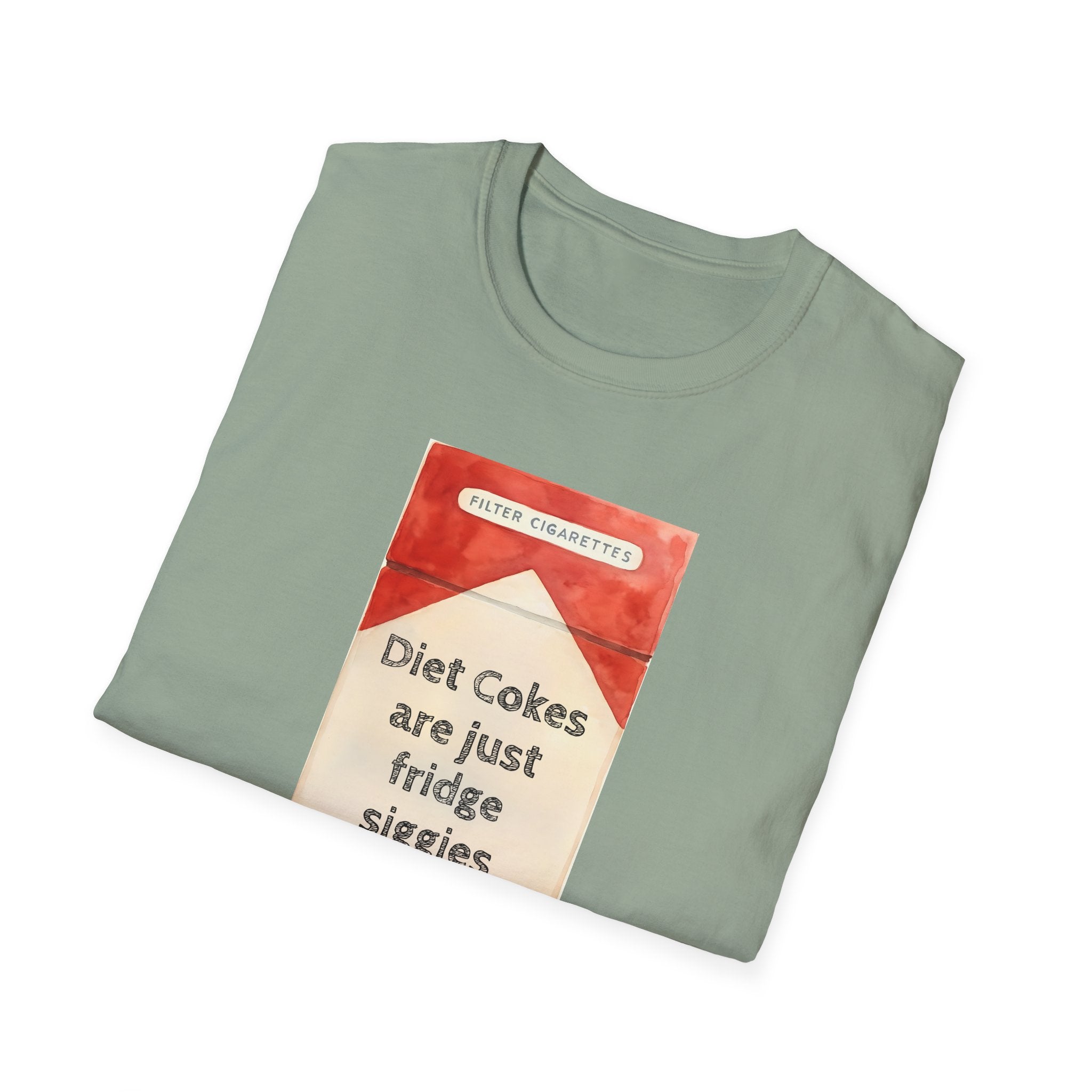 Retro Cool Diet Cola Unisex Softstyle T-Shirt, Fridge Siggies Smokers Gift Tee, Vintage Soda Pop Shirt smoker gift reds