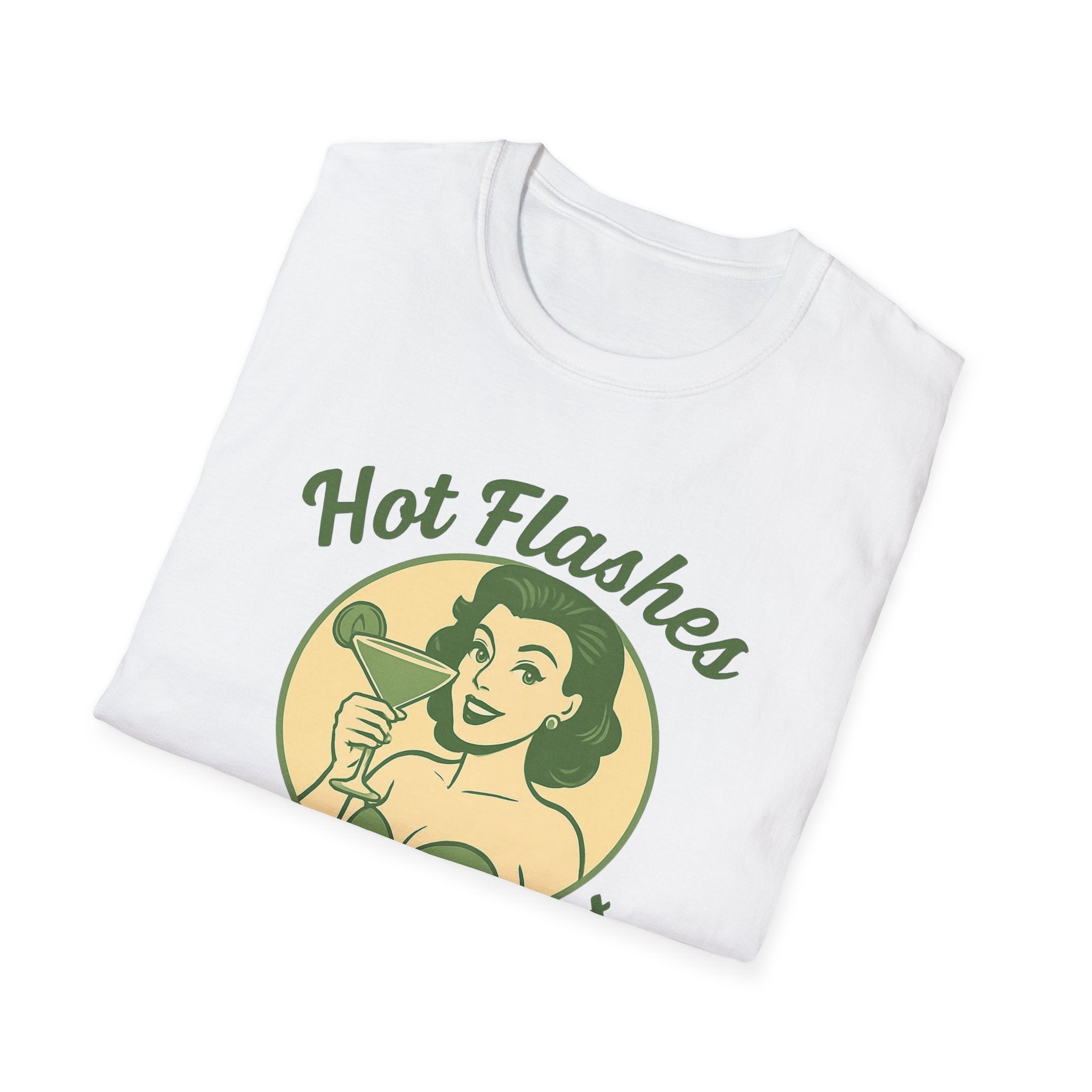 Menopause Life Change Gifts for Her Unisex Softstyle T-Shirt, Hot Flashes Cold Heart, Funny Menopausal Shirt, Gift for Women, Comfortable