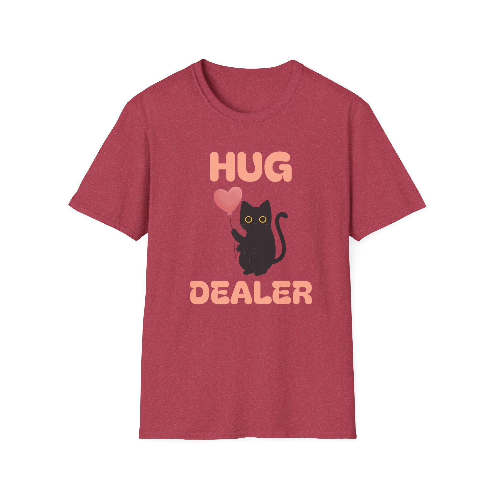 Hug Dealer fun cat Unisex Softstyle T-Shirt, Funny Cat Lover Gift, Cute Tee, Cat Mom Shirt, Trendy Graphic Tee Christmas gift sarcasm