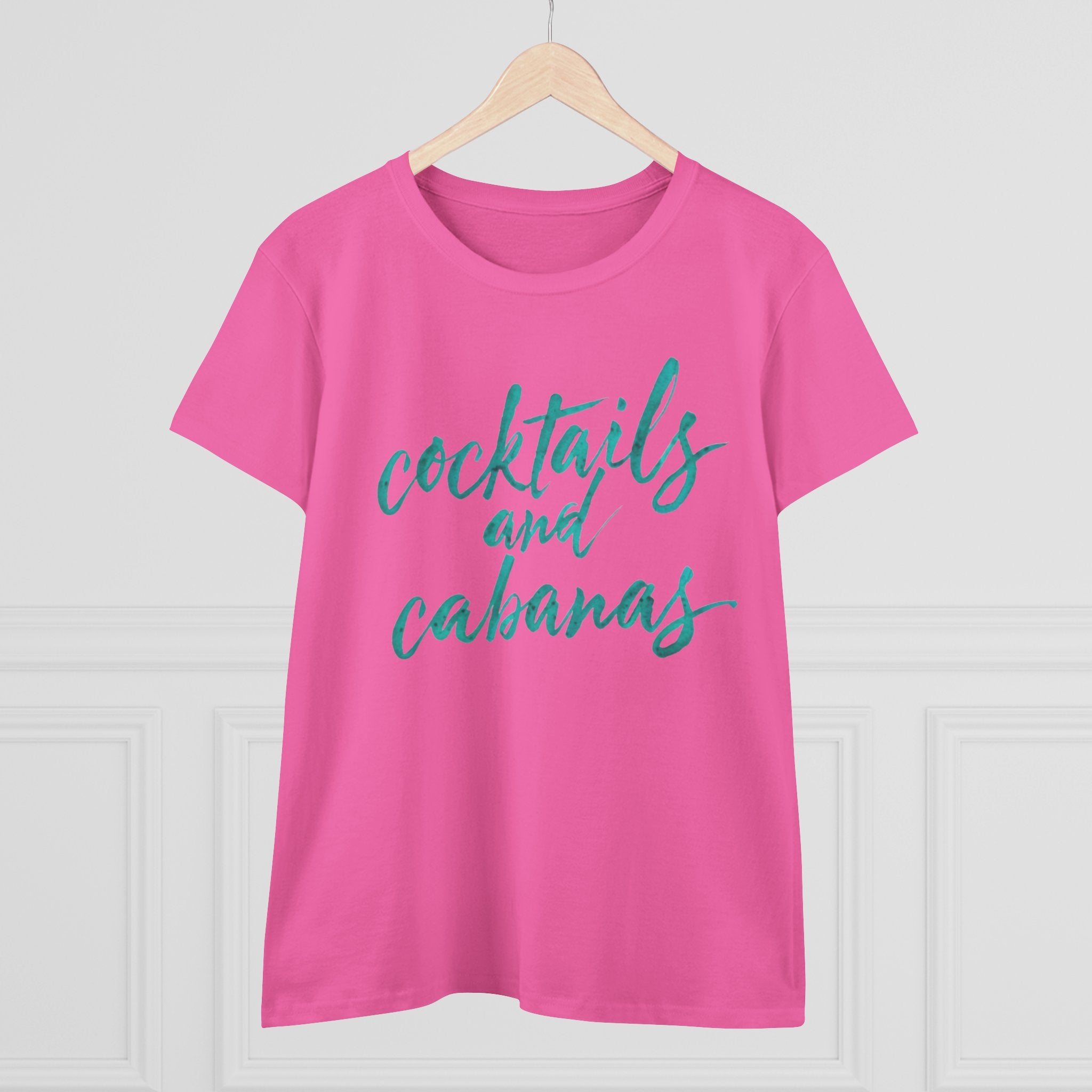 Cocktails and Cabanas Tee - Women's Midweight Cotton Shirt, Beachwear, Summer Top, Vacation Outfit, Casual Wear, Gift for Her, Pool