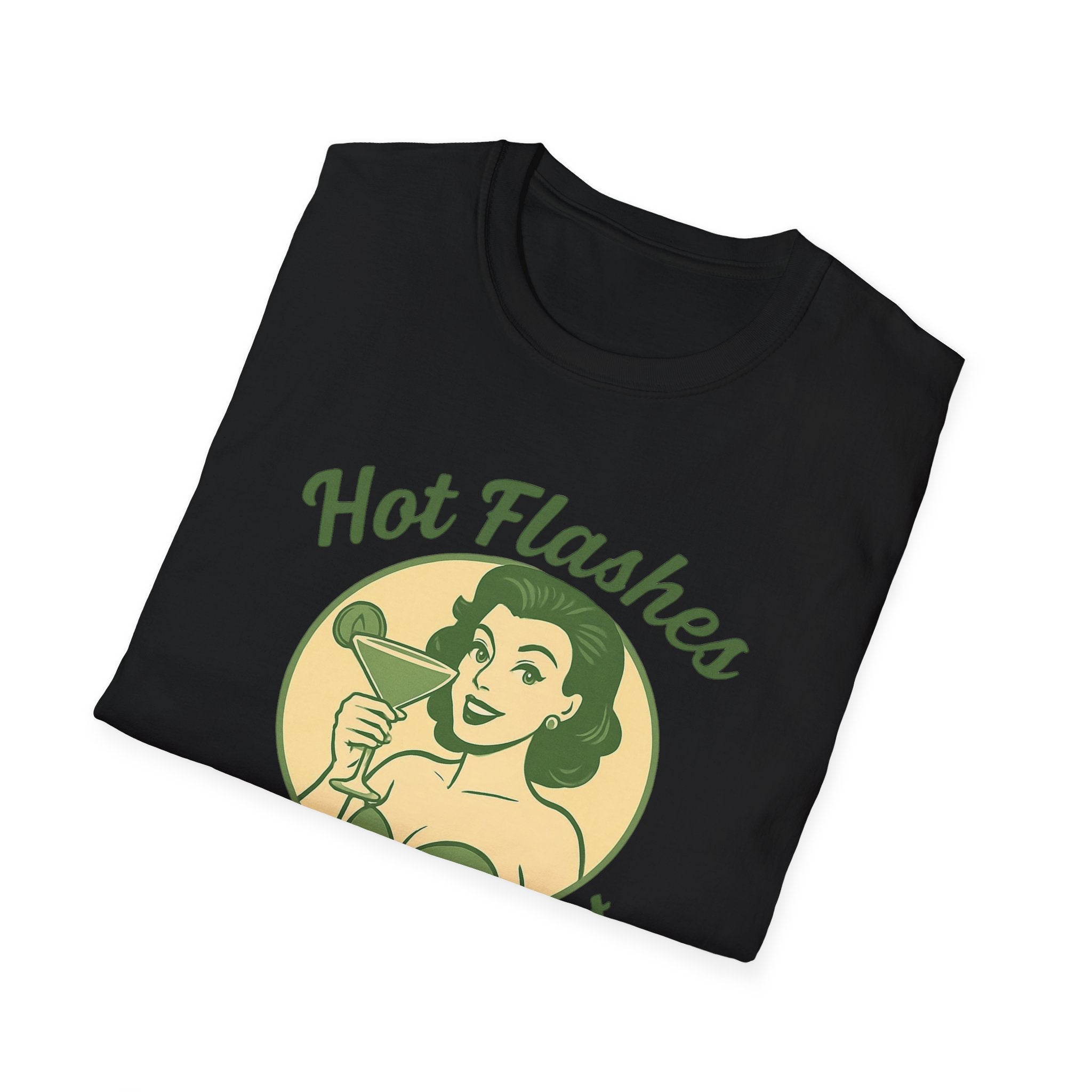 Menopause Life Change Gifts for Her Unisex Softstyle T-Shirt, Hot Flashes Cold Heart, Funny Menopausal Shirt, Gift for Women, Comfortable