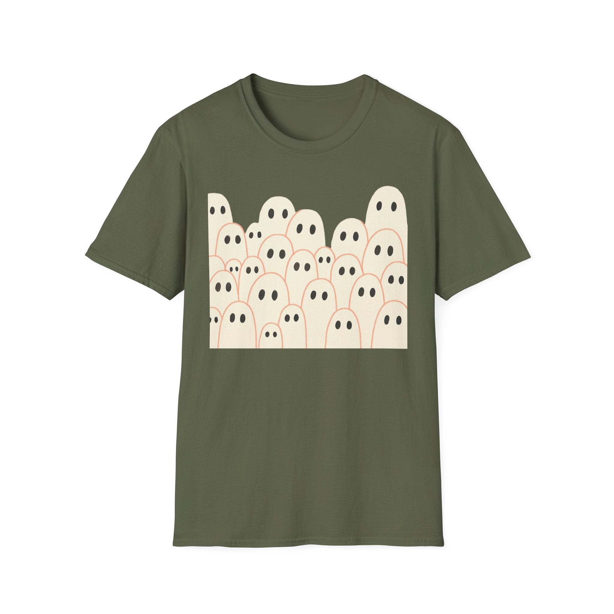 Ghost Spooky Cute Goth Halloween Unisex Softstyle T-Shirt, Halloween Shirt, Ghost Lover Gift, Halloween Costume, Halloween Party Tee, Gothic