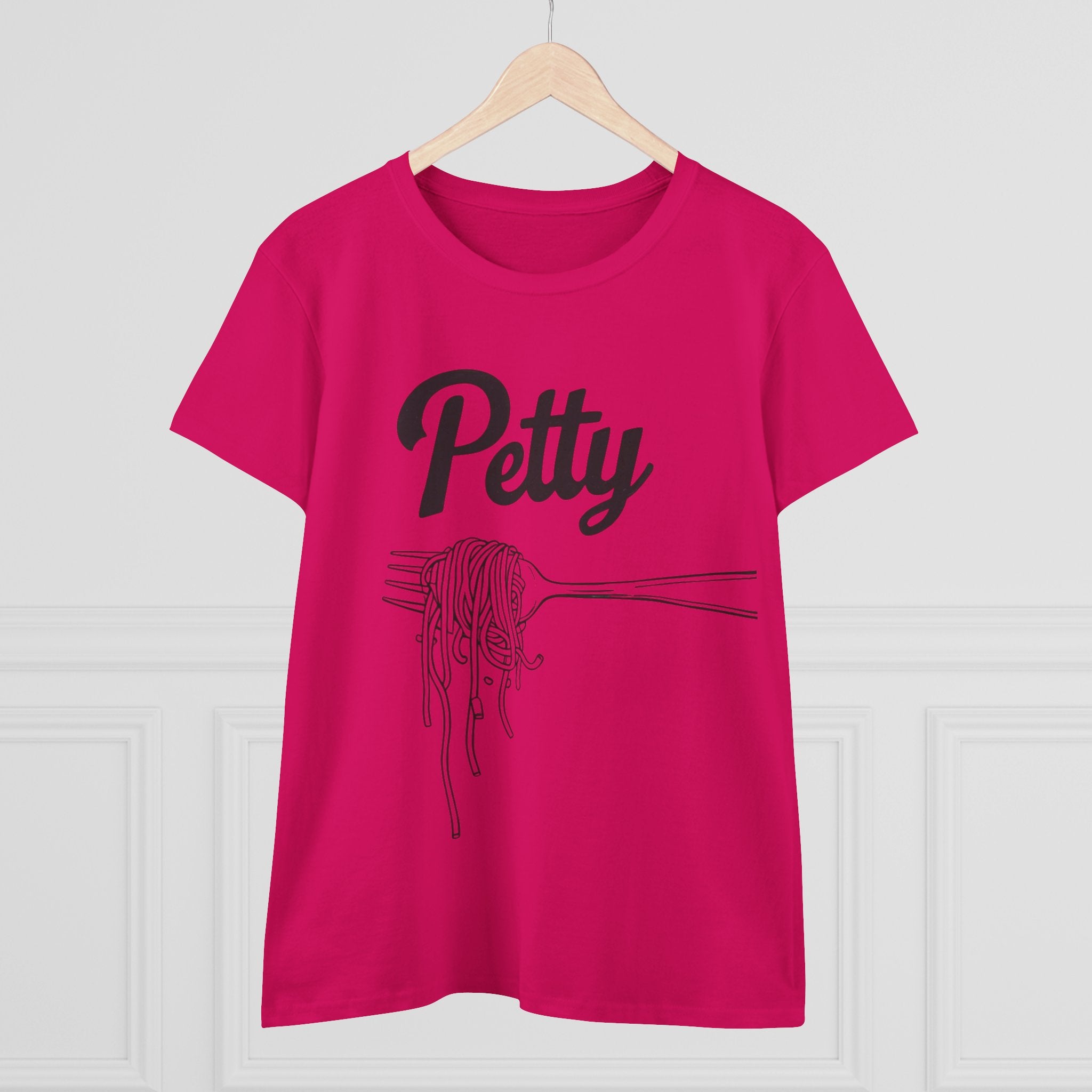 Petty spaghetti Women's Cotton Tee, Funny Graphic Tee, Casual Shirt, Gift for Foodies, Birthday Gift, Quirky Apparel gift for her