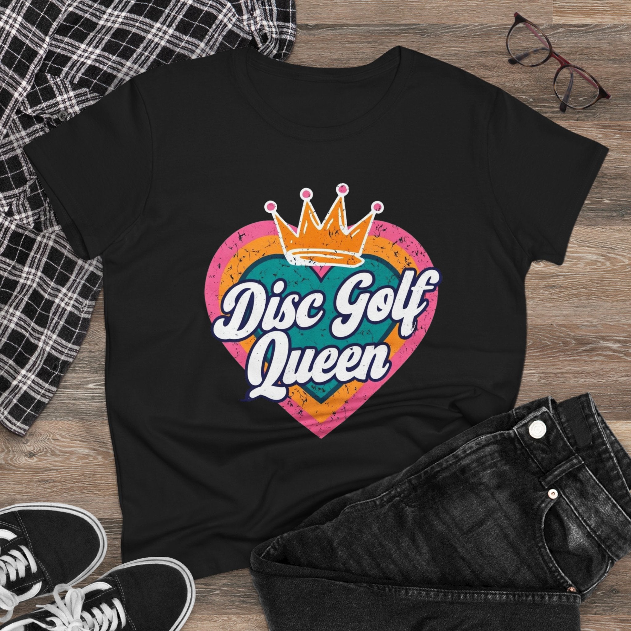 Disc Golf Queen Women's Tee, Fun Disc Golf T-Shirt, Sporty Graphic Tee, Gift for Disc Golf Lovers, Casual Outfit, Summer Wardrobe