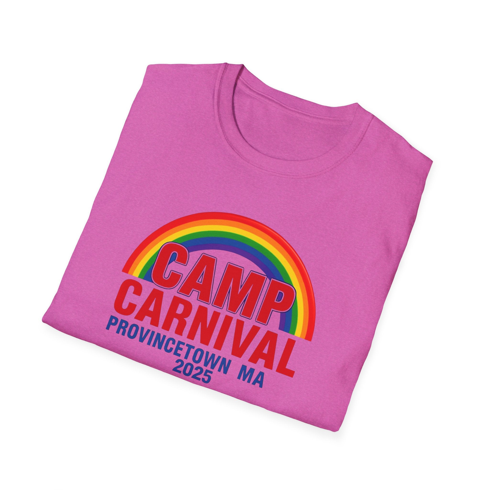 Rainbow Camp Carnival Ptown Unisex T-Shirt, LGBTQ+ Pride Apparel, Summer Festival Top, Gift for Camp Lovers, 2025 Event Shirt