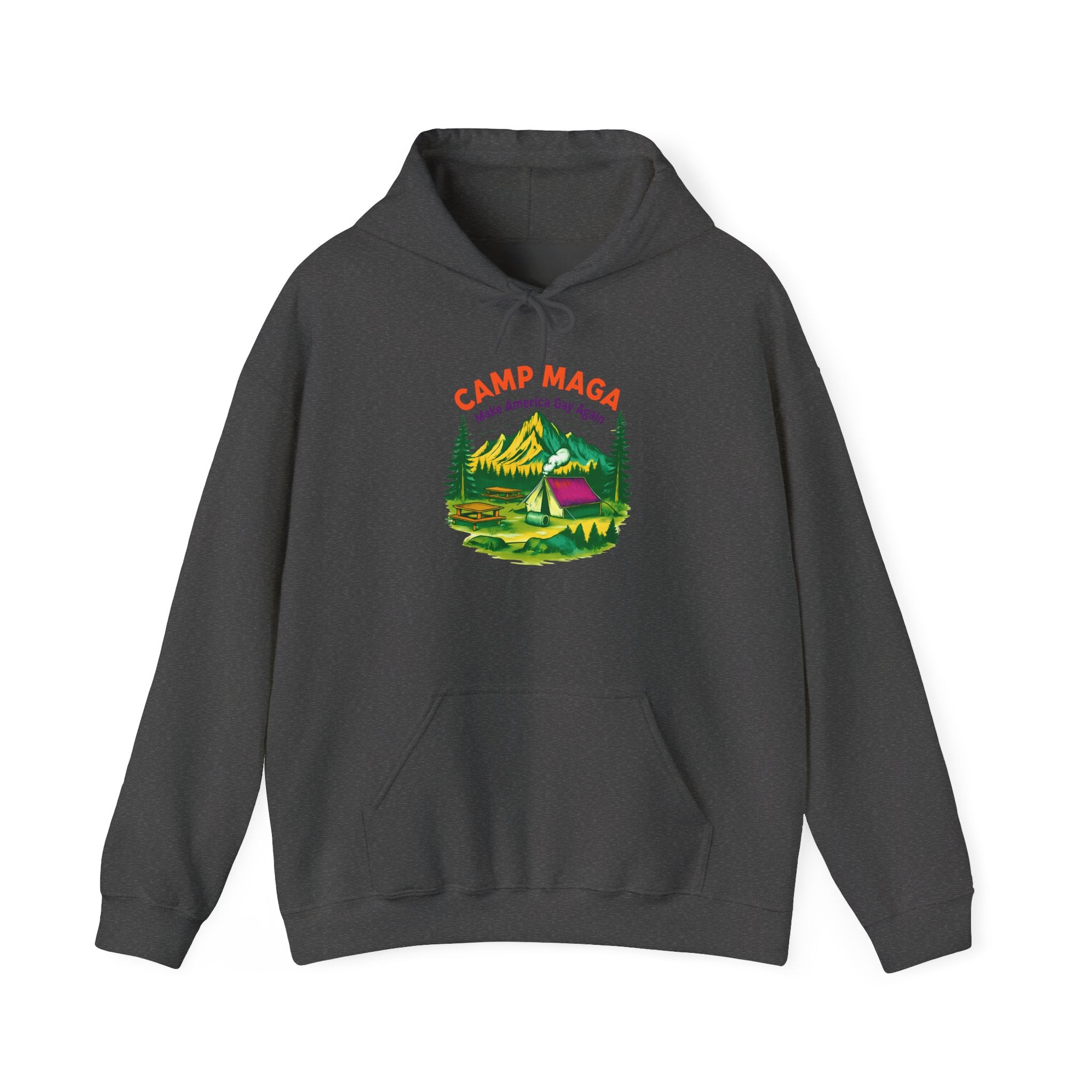 Camp Maga Gay Pride Hoodie, LGBT Rainbow Sweatshirt, P-Town Carnival Unisex Pullover, America Flag Jumper, LGBTQ Summer Camp Gift, Political