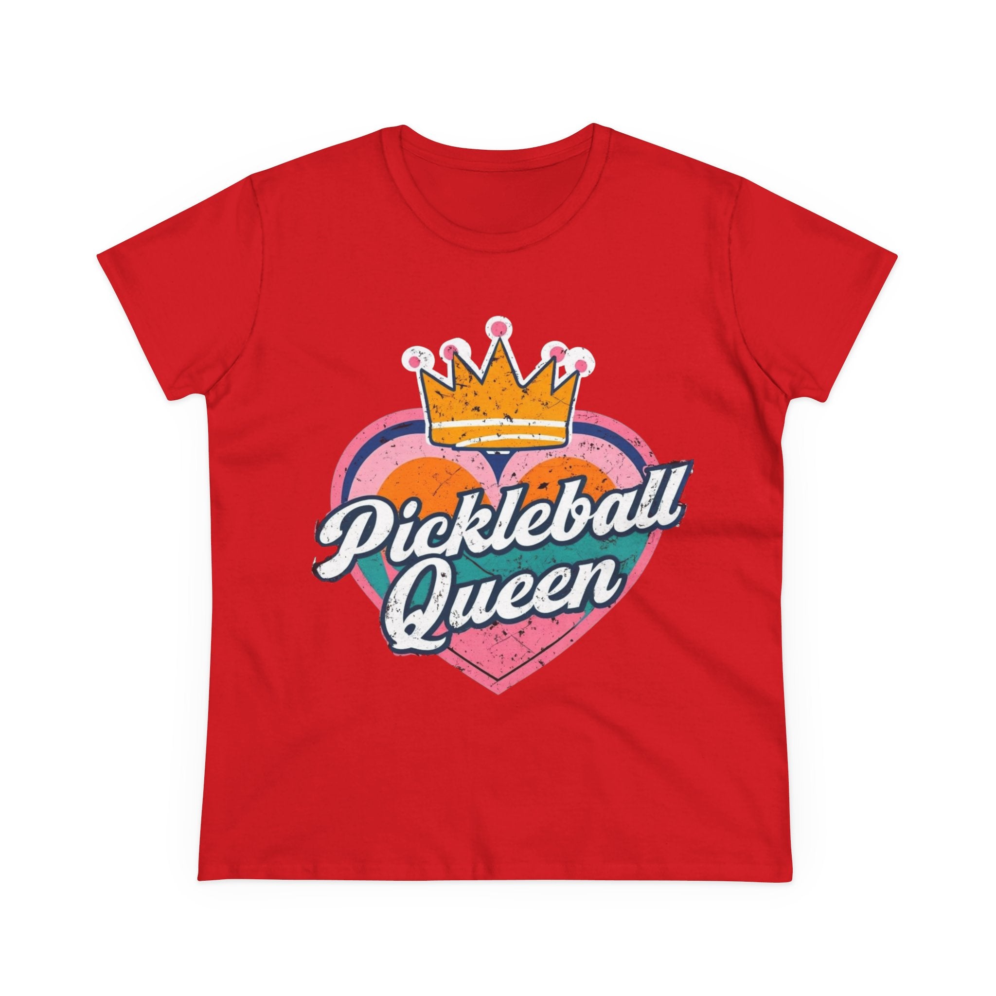 Pickleball Queen Cotton Tee - Perfect for Sports Lovers, Gifts for Her, Summer Fun, Activewear, Casual Style crown paddle queen