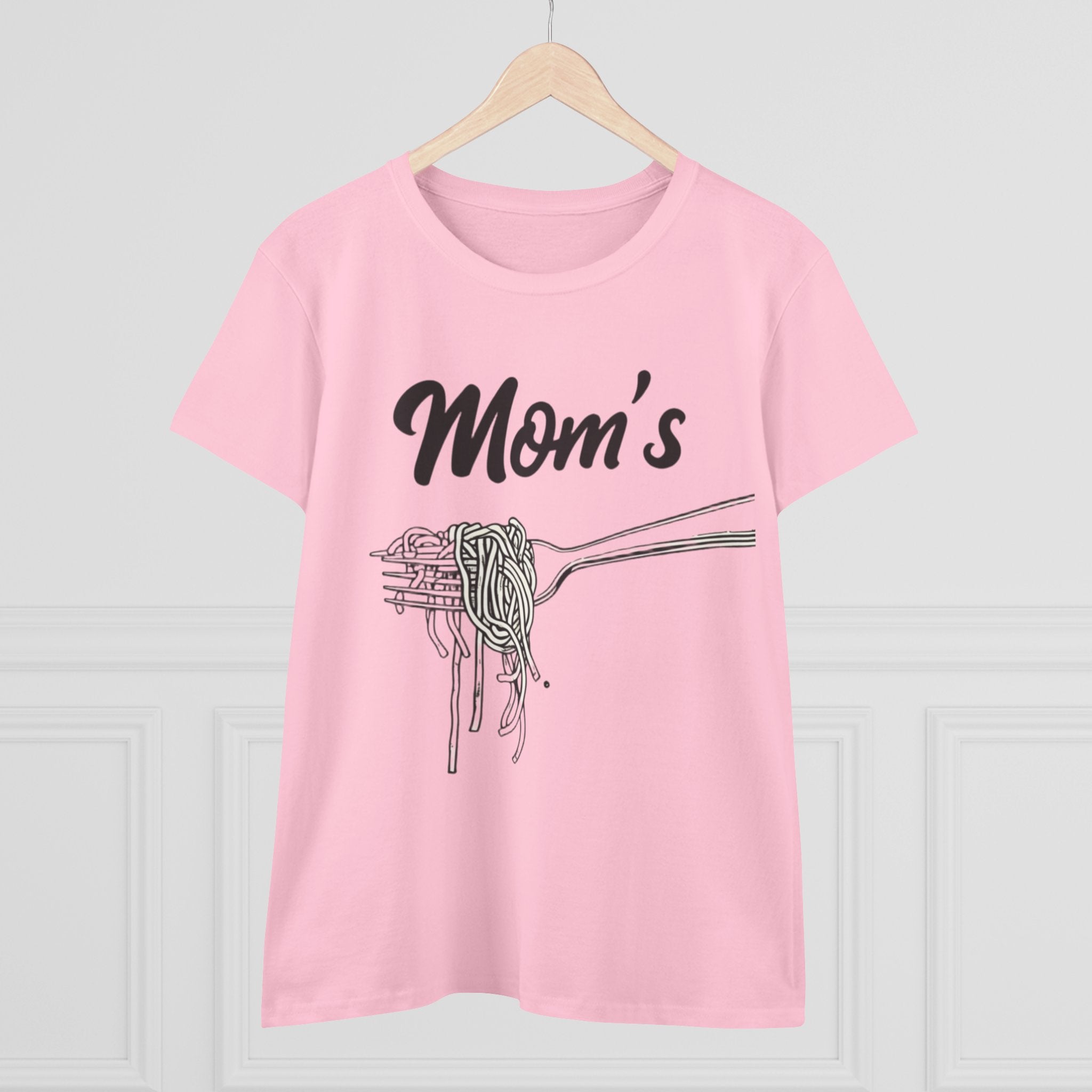 Mom's Spaghetti Tee - Women's Midweight Cotton T-Shirt, Gift for Mother's Day, Foodie Shirt, Casual Wear, Cozy Top