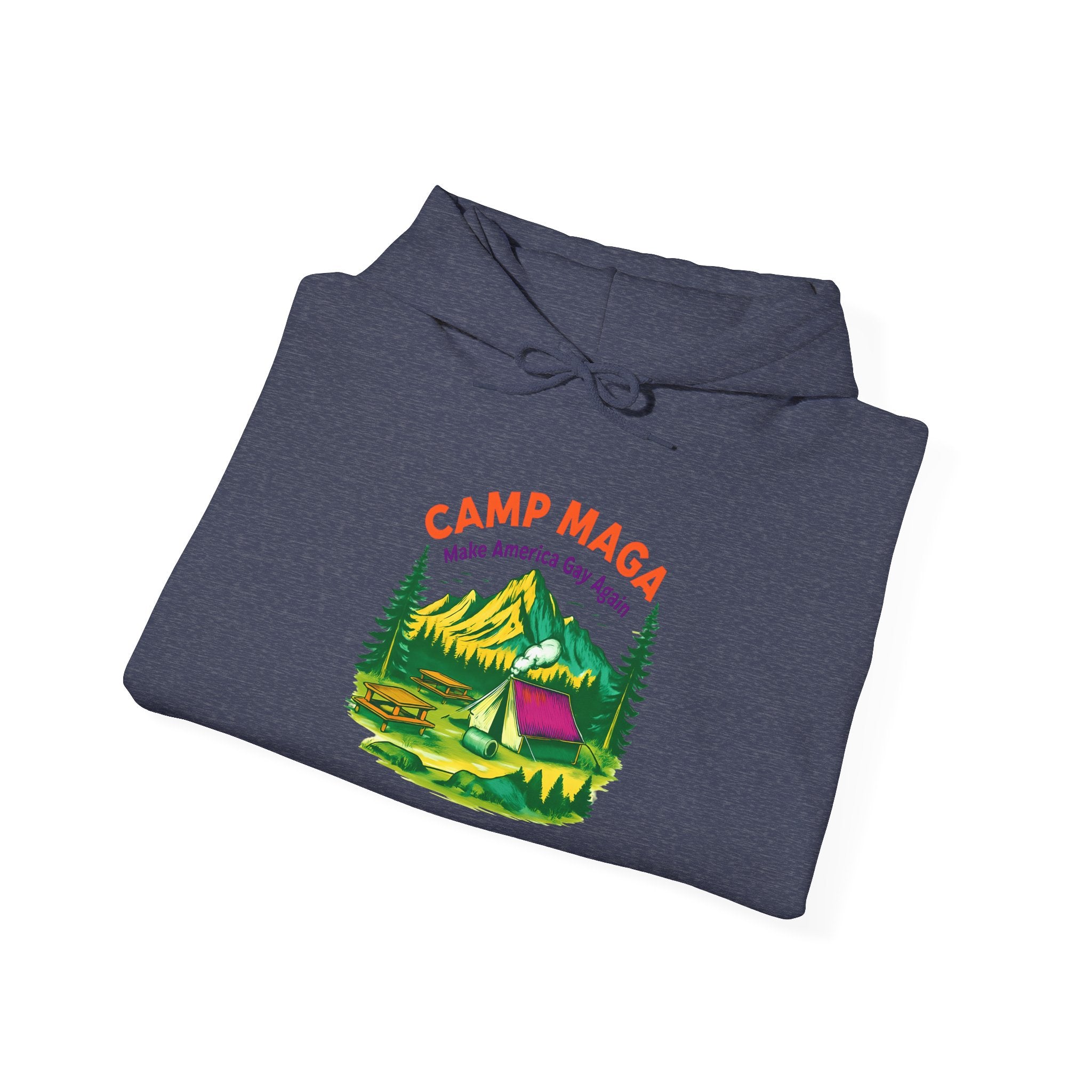 Camp Maga Gay Pride Hoodie, LGBT Rainbow Sweatshirt, P-Town Carnival Unisex Pullover, America Flag Jumper, LGBTQ Summer Camp Gift, Political