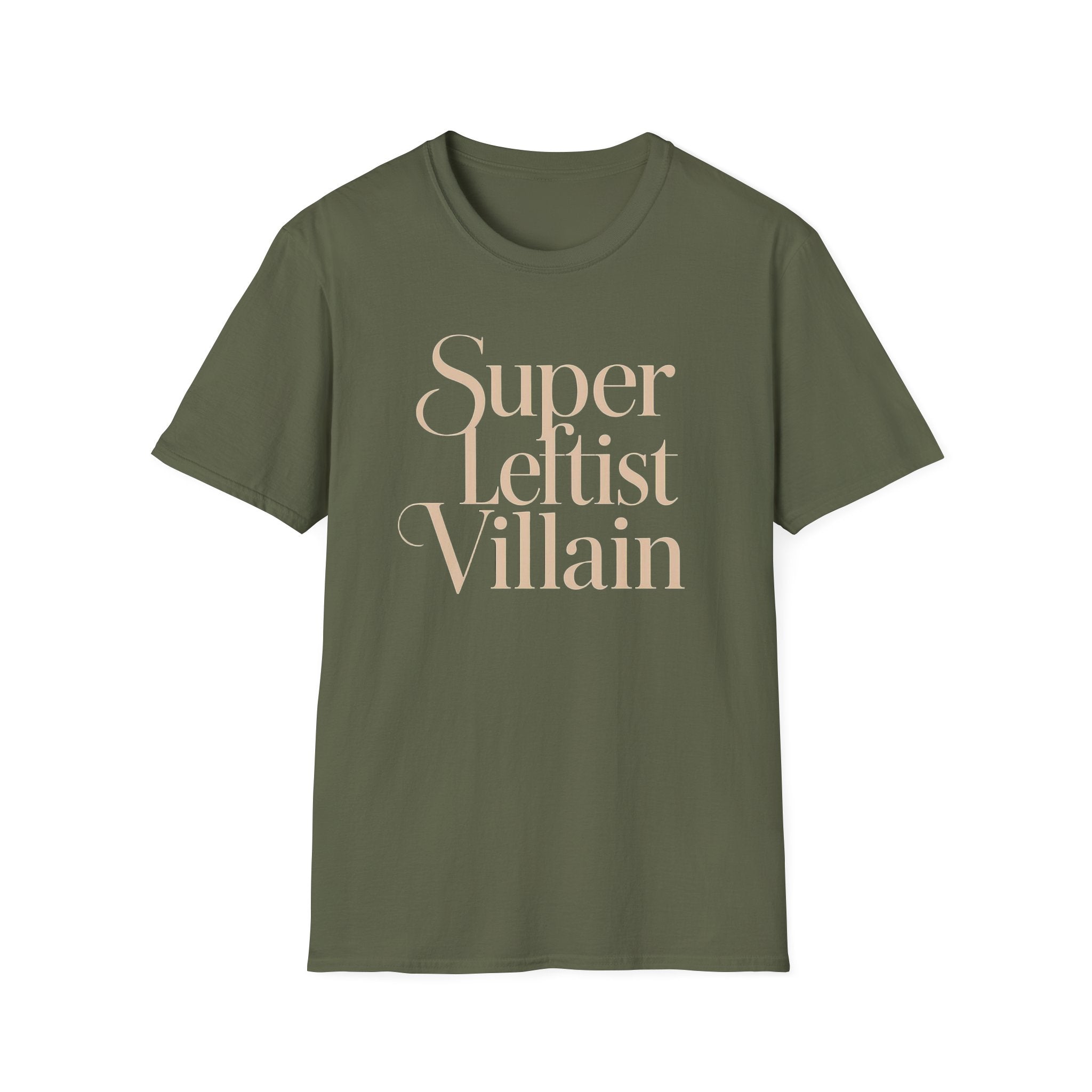 Super Leftist Villain Softstyle T-Shirt, Anti Trump Activist Shirt, Political Streetwear, Leftist Peace Love Tee, Social Justice Gift