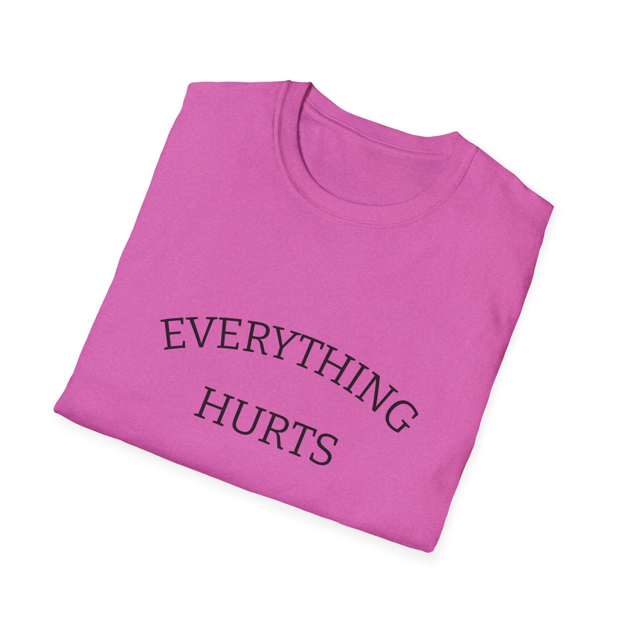 Everything Hurts Funny Workout Fitness gym Unisex Softstyle T-Shirt, Retirement Gift, Getting Old, Fitness Gift aches and pains