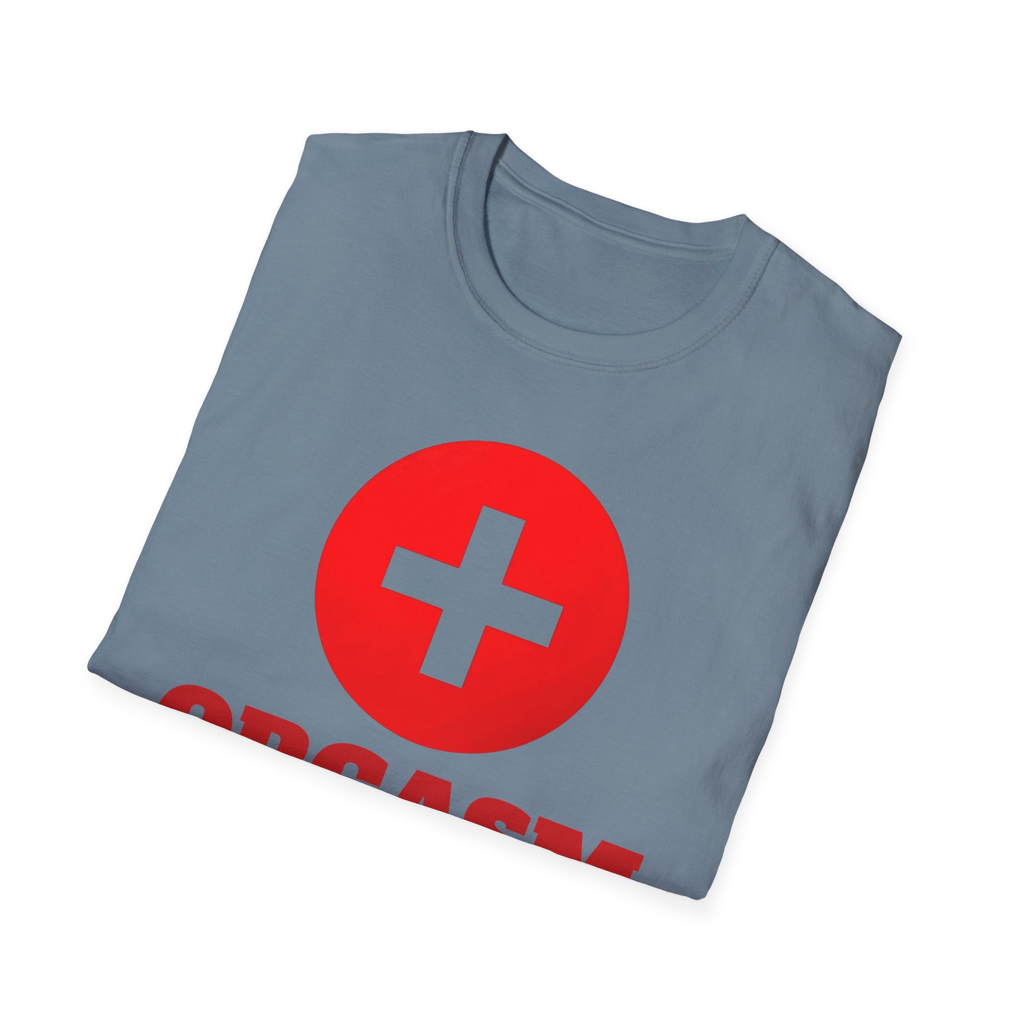 Funny Orgasm Donor Red Cross Unisex T-Shirt, Saving Lives Tee, Humorous Graphic Shirt, Naughty Gag Gift, Hilarious Adult Tee