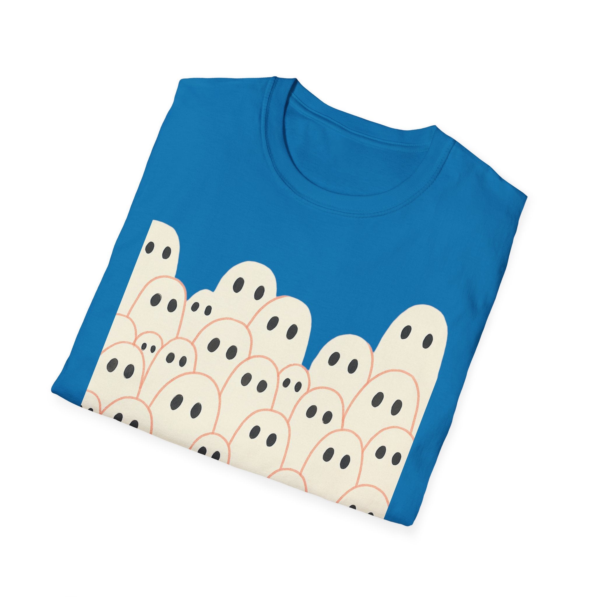 Ghost Spooky Cute Goth Halloween Unisex Softstyle T-Shirt, Halloween Shirt, Ghost Lover Gift, Halloween Costume, Halloween Party Tee, Gothic