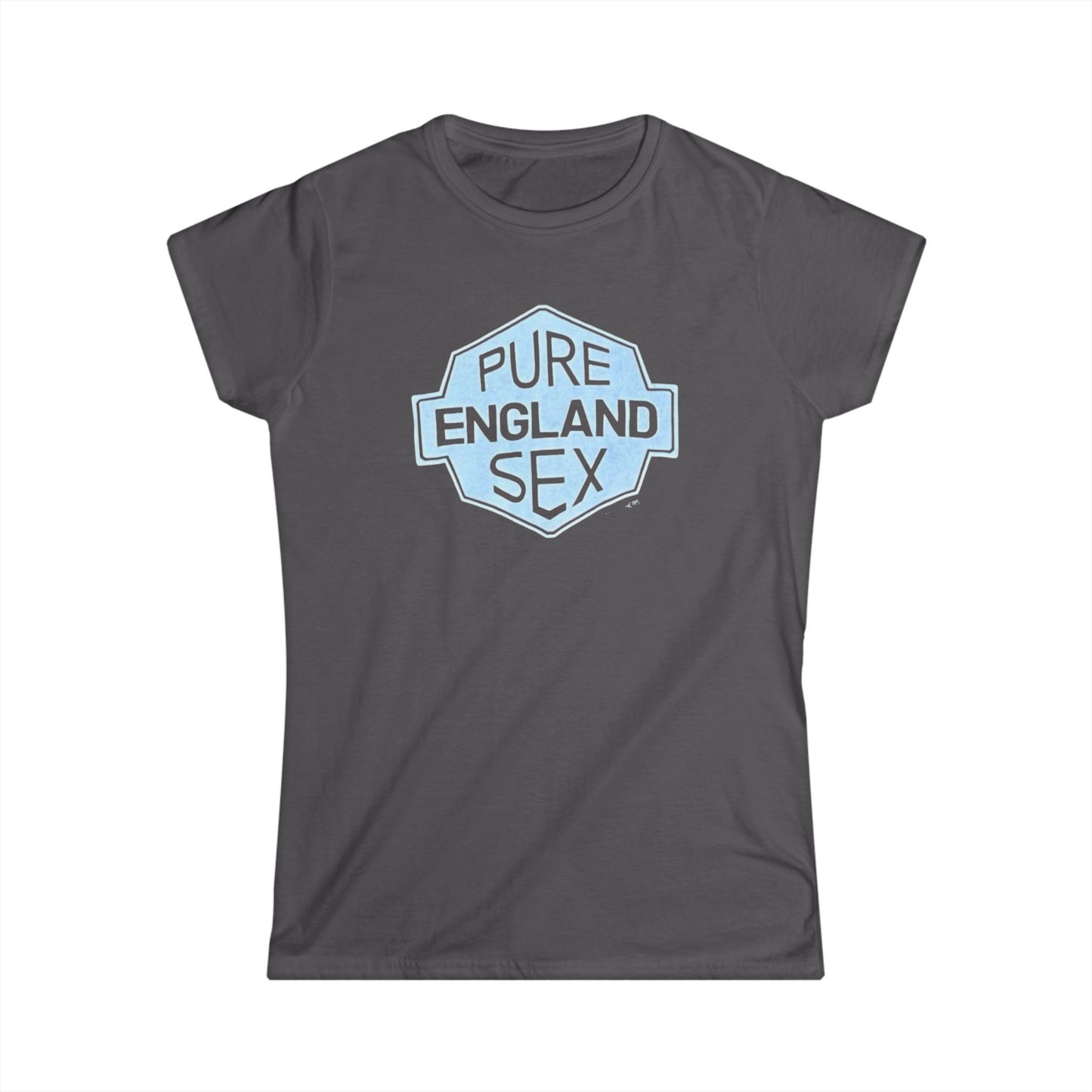 Pure England Sex Tee, Casual Women's Shirt, Funny Graphic Top, Gift for Her, Summer Fashion, Trendy Softstyle Tee white lotus