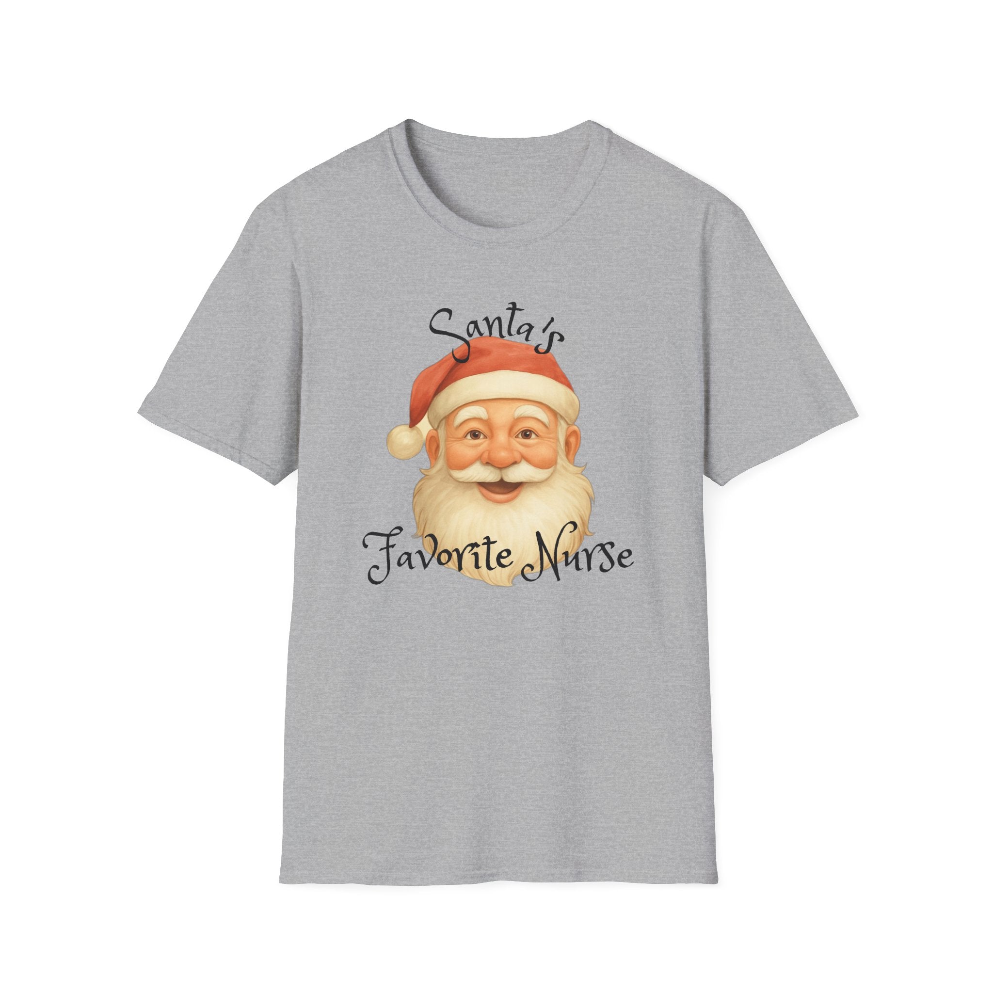 Santa Nurse Christmas T-Shirt, Santa's Favorite Nurse Top, Holiday Gifts for Nurses, Unisex Tee, RN Shirt, Healthcare Worker Apparel