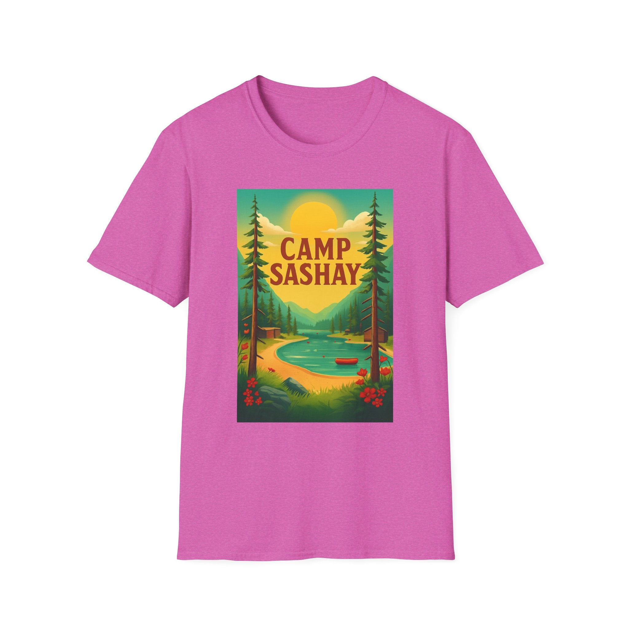 Camp Sashay carnival Unisex Softstyle T-Shirt, Vintage Camping Tee, Outdoor Adventure Shirt, Summer Vibes T-Shirt, Gift for Nature Lovers