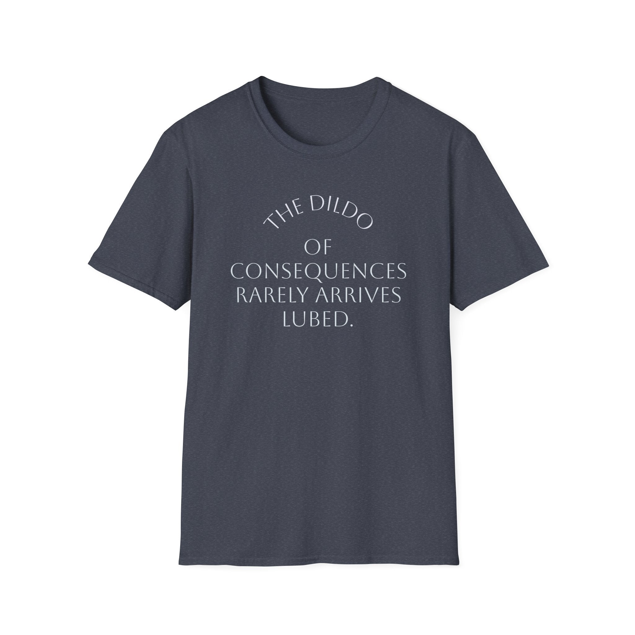 Bad Karma Unisex Softstyle T-Shirt, Humorous Dildo of Consequences Tee, Sarcastic Graphic Shirt, Novelty Gift Apparel, Unisex Tshirt