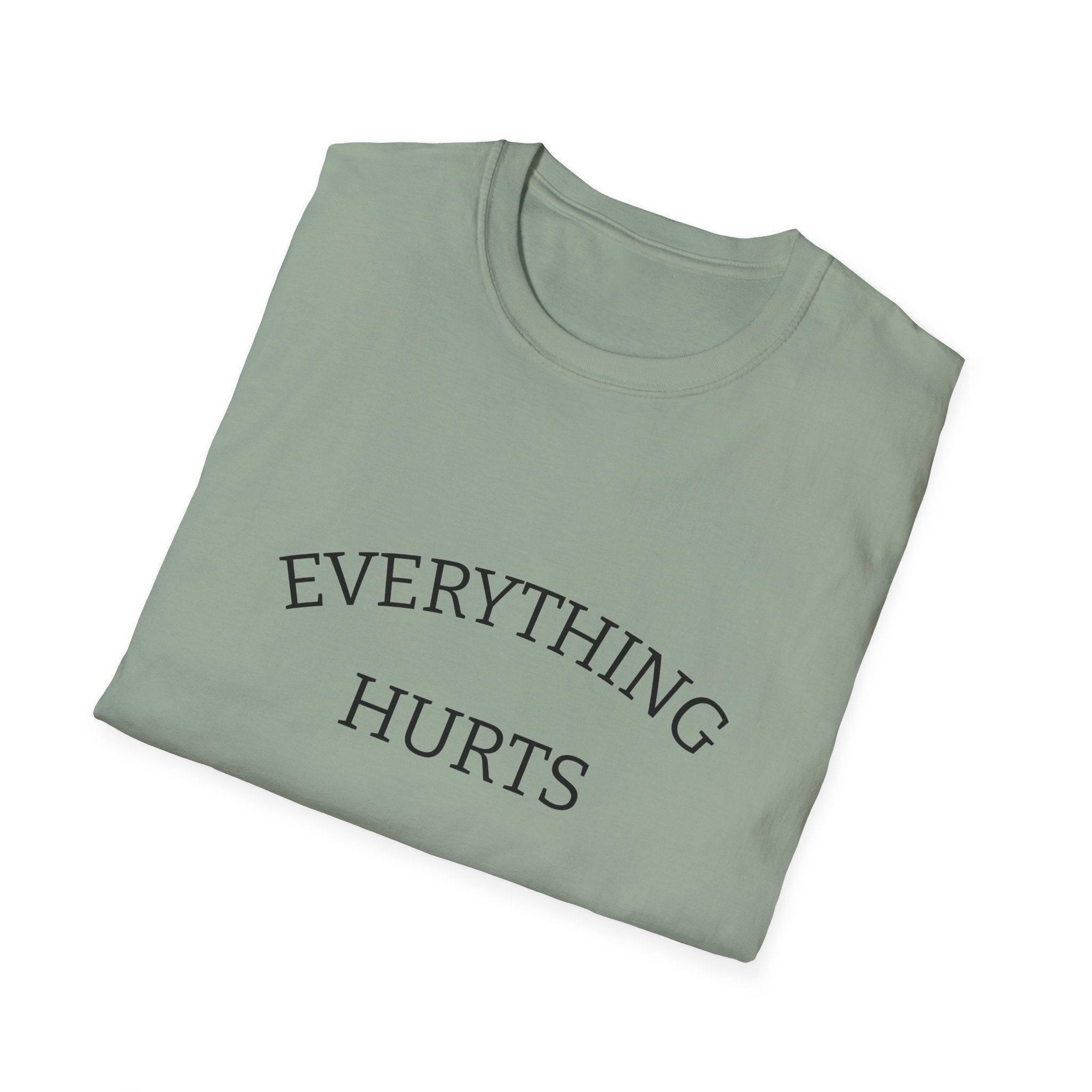 Everything Hurts Funny Workout Fitness gym Unisex Softstyle T-Shirt, Retirement Gift, Getting Old, Fitness Gift aches and pains