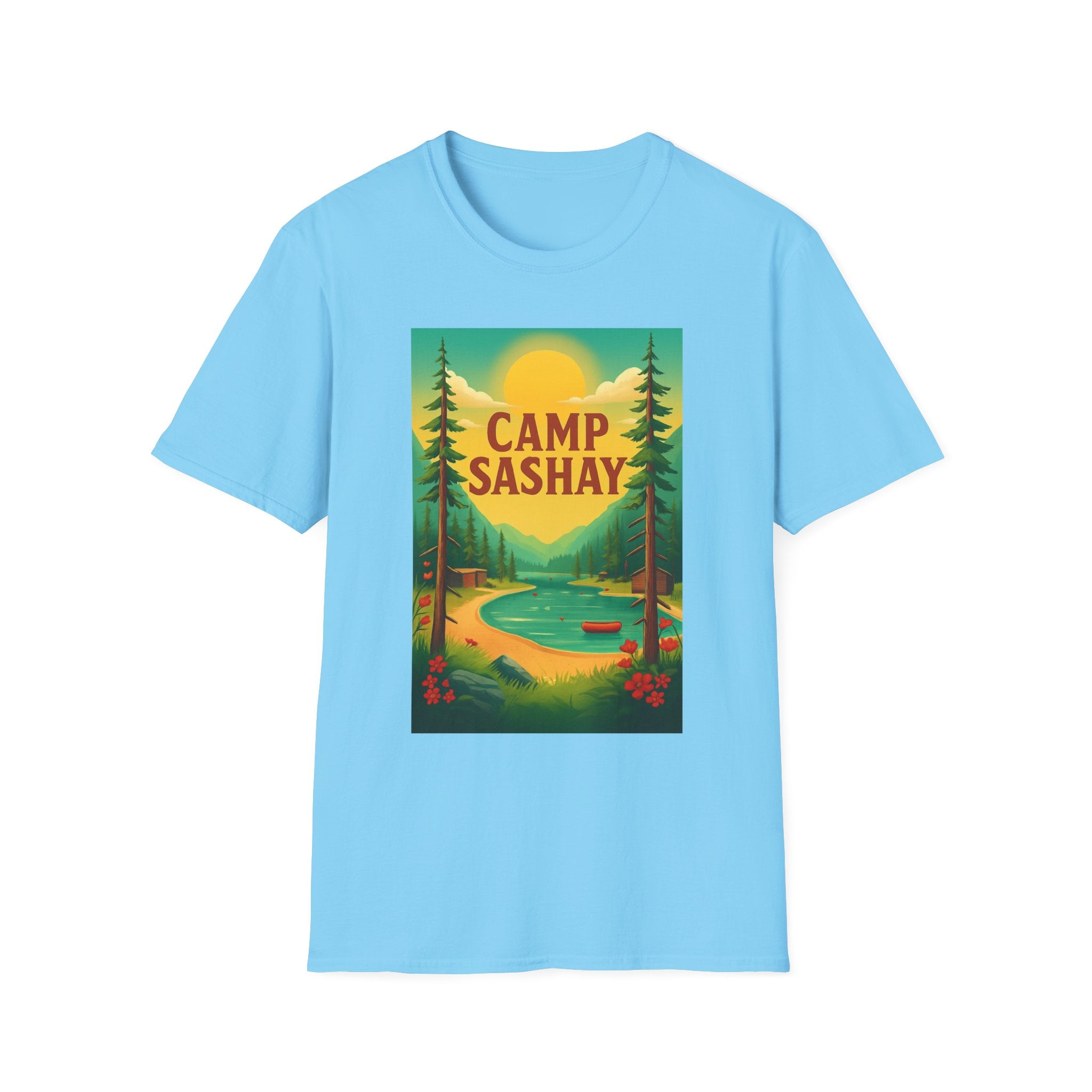 Camp Sashay carnival Unisex Softstyle T-Shirt, Vintage Camping Tee, Outdoor Adventure Shirt, Summer Vibes T-Shirt, Gift for Nature Lovers
