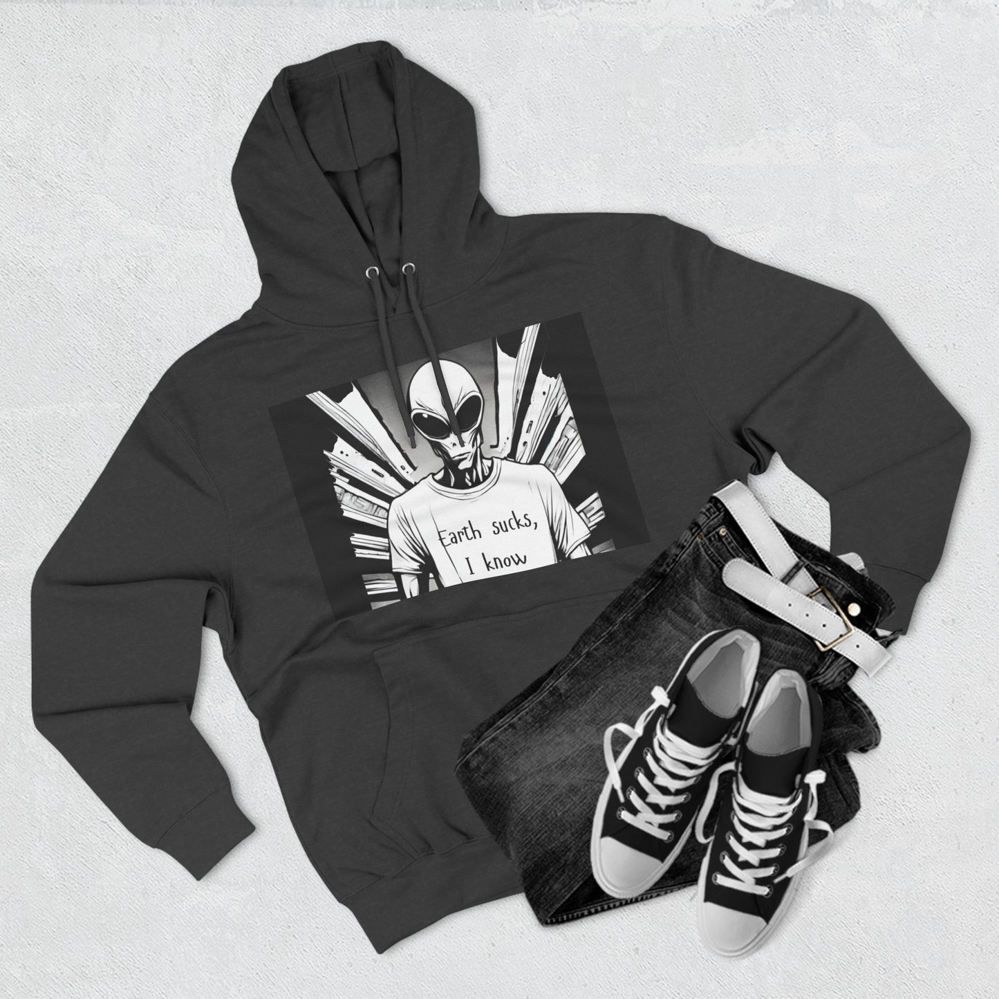 Fleece Hoodie - Earth Sucks I Know - Funny Graphic Design