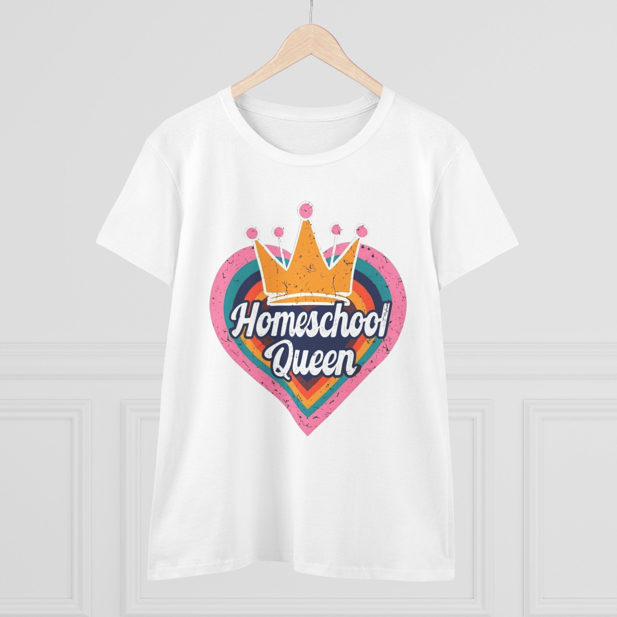 Homeschool Queen Cotton Tee, Cute Tee for Moms, Colloquial Gift for Homeschoolers, Fun Educational Apparel, Perfect for Back to School