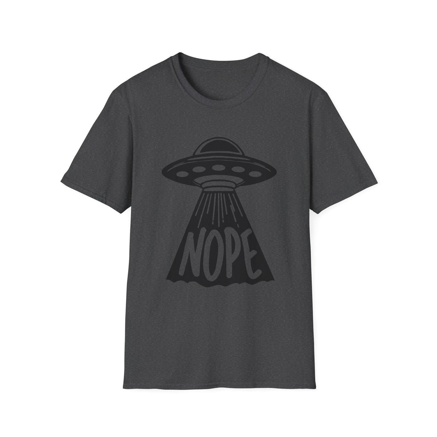 Extraterrestrials say Nope Unisex Softstyle T-Shirt - Funny Alien Design, UFO Lover Gift, Space Enthusiast Tee, Sci-Fi Graphic Shirt, Cosmic