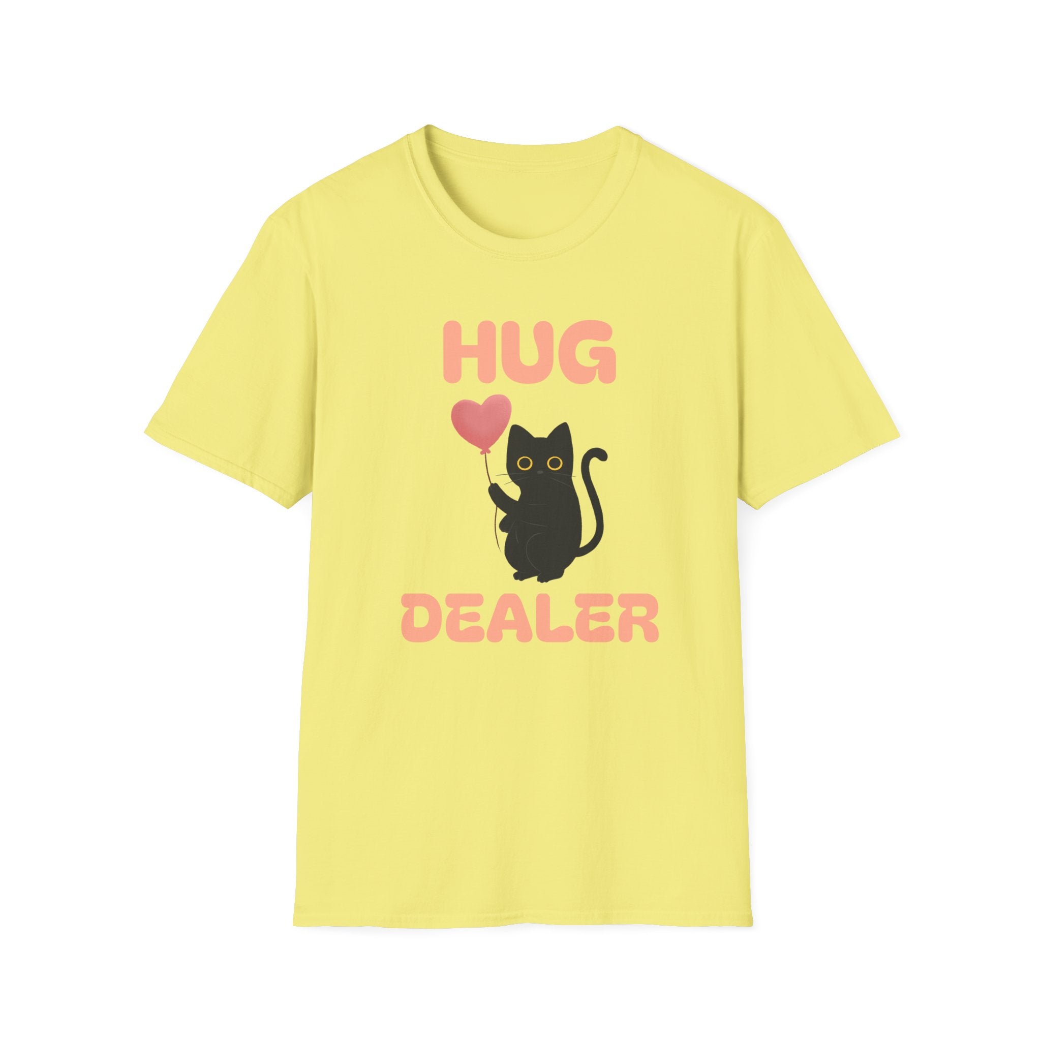 Hug Dealer fun cat Unisex Softstyle T-Shirt, Funny Cat Lover Gift, Cute Tee, Cat Mom Shirt, Trendy Graphic Tee Christmas gift sarcasm