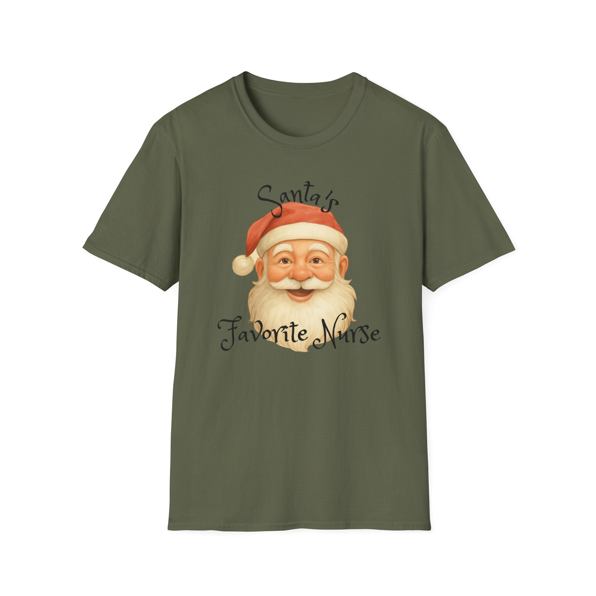 Santa Nurse Christmas T-Shirt, Santa's Favorite Nurse Top, Holiday Gifts for Nurses, Unisex Tee, RN Shirt, Healthcare Worker Apparel