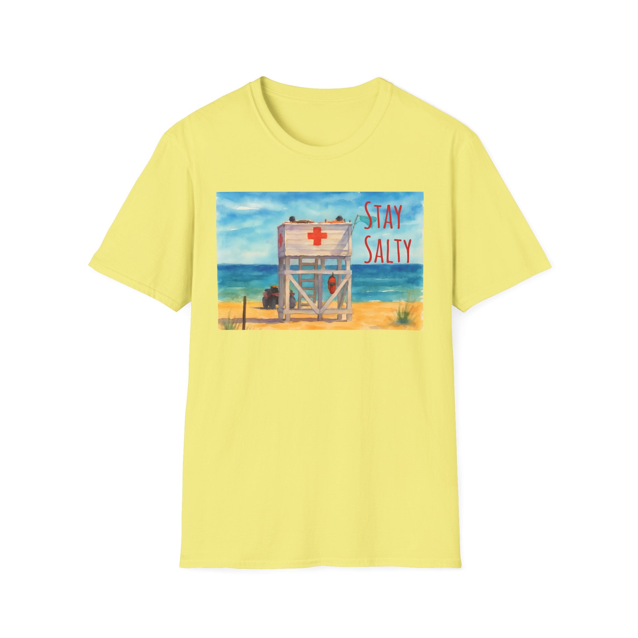 Stay Salty Ocean Vibes Unisex T-Shirt, Stay Salty Lifeguard Stand Beach Sunshine , Gift for Beach Lovers, Summer Tee, Coastal Theme Top,