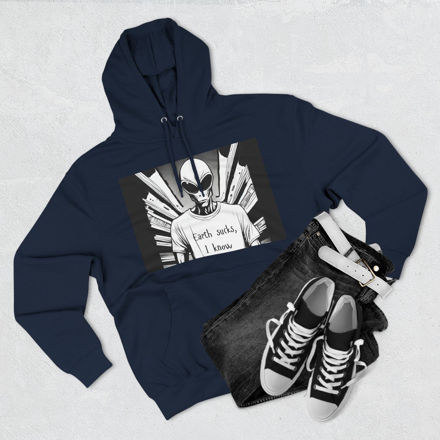 Fleece Hoodie - Earth Sucks I Know - Funny Graphic Design