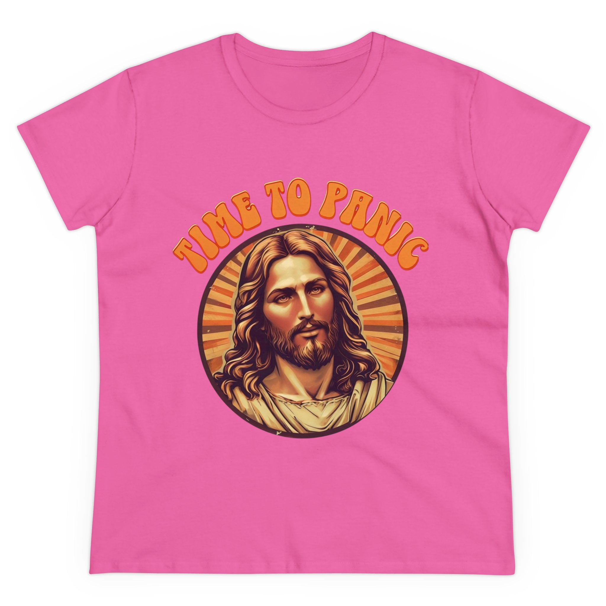 Graphic Tee, Funny Jesus Shirt, Panic Quote Women's T-Shirt, Religious Humor Top, Christian Apparel, Novelty Gift for Her, Midweight Cotton