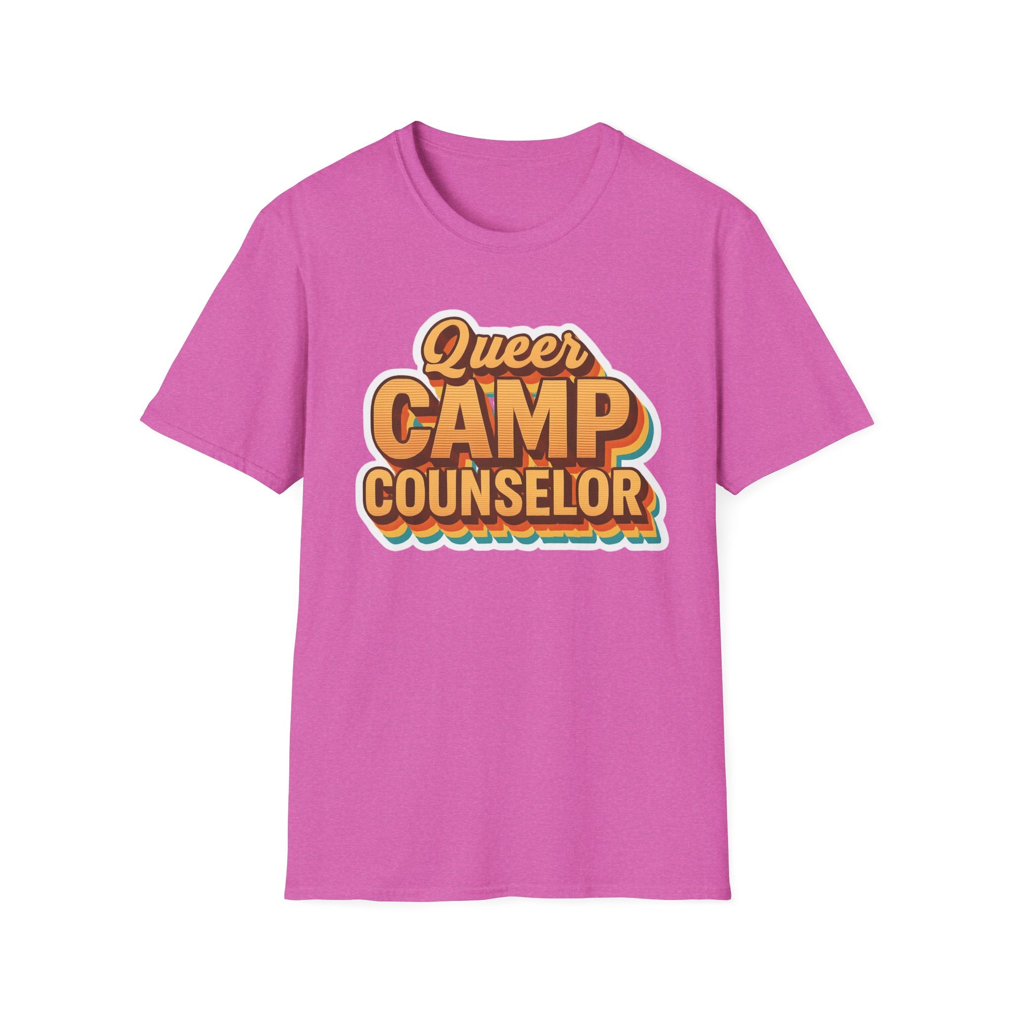 Queer Camp Counselor T-Shirt, LGBTQ Pride Tee, Rainbow Graphic Shirt, Summer Camp Theme Top, Gender Neutral Clothing Ptown carnival