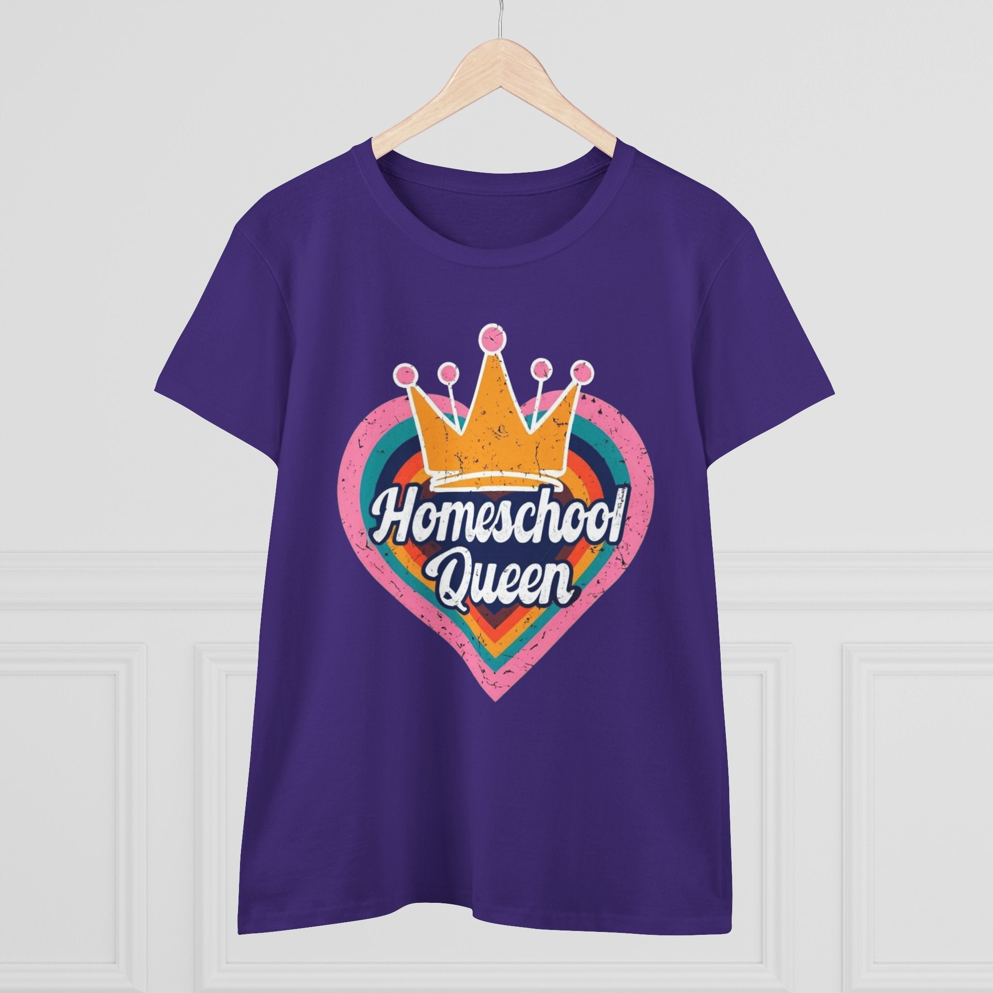 Homeschool Queen Cotton Tee, Cute Tee for Moms, Colloquial Gift for Homeschoolers, Fun Educational Apparel, Perfect for Back to School